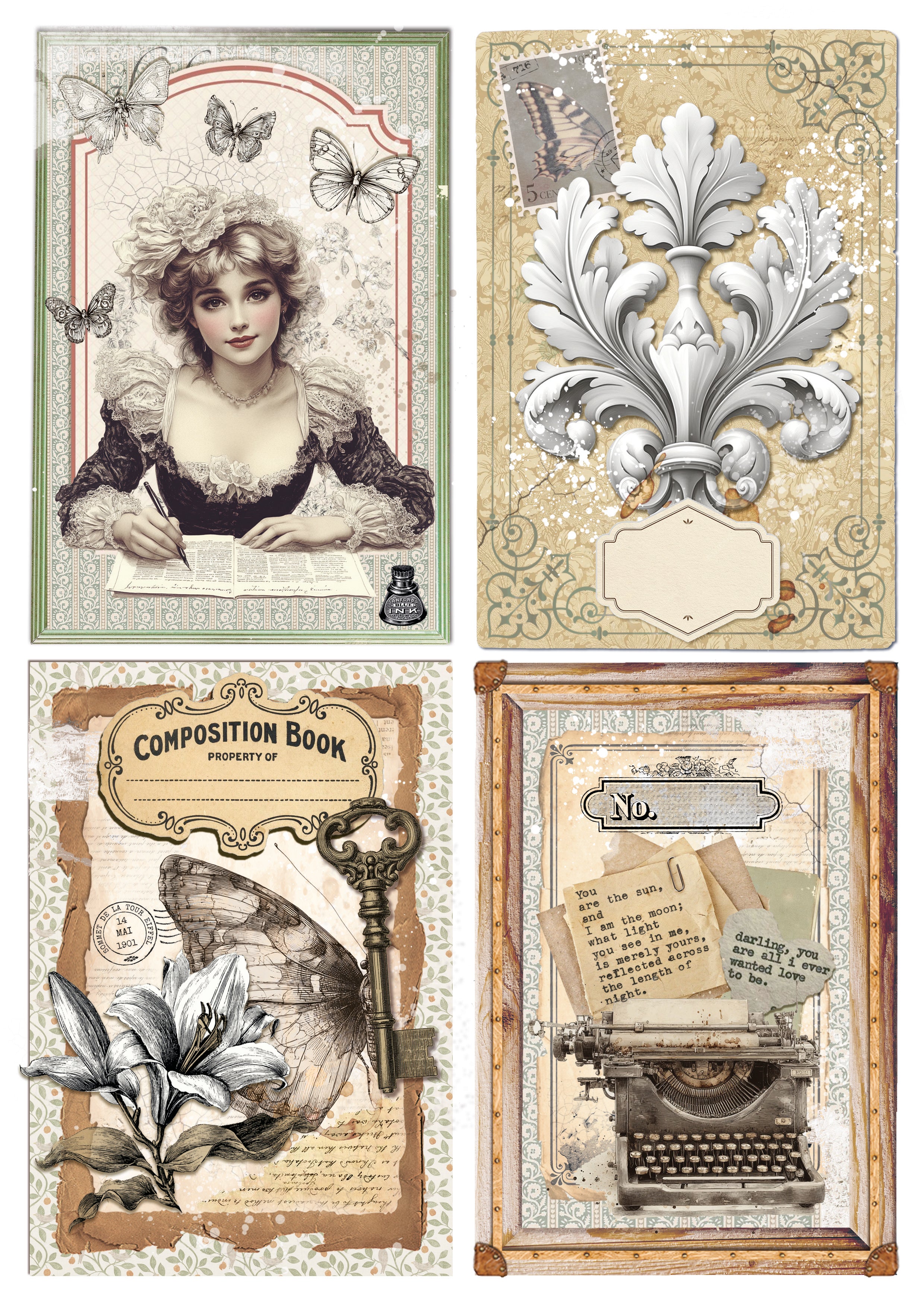 Ciao Bella - Typographic - Paper Pack   (9 ark) A4