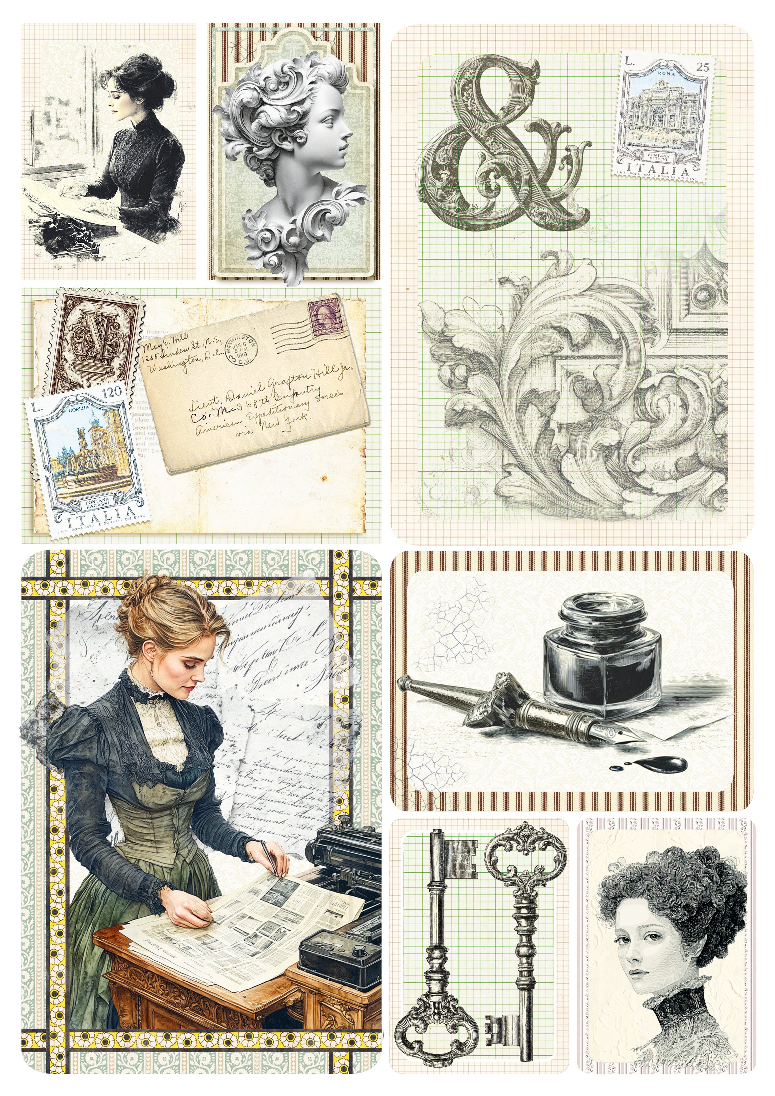 Ciao Bella - Typographic - Paper Pack   (9 ark) A4
