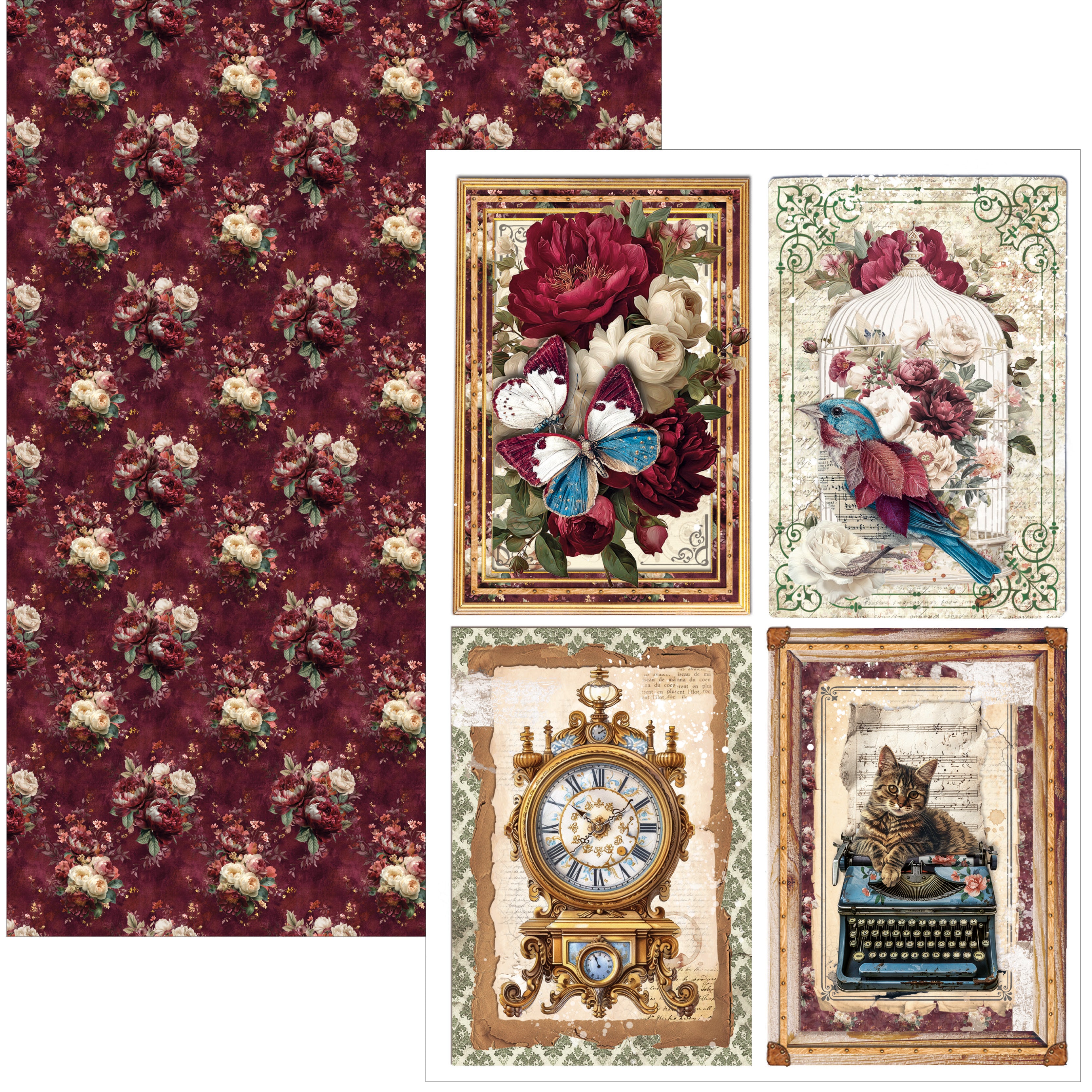 Ciao Bella - Bohemian Burgundy - Paper Pack   (9 ark) A4