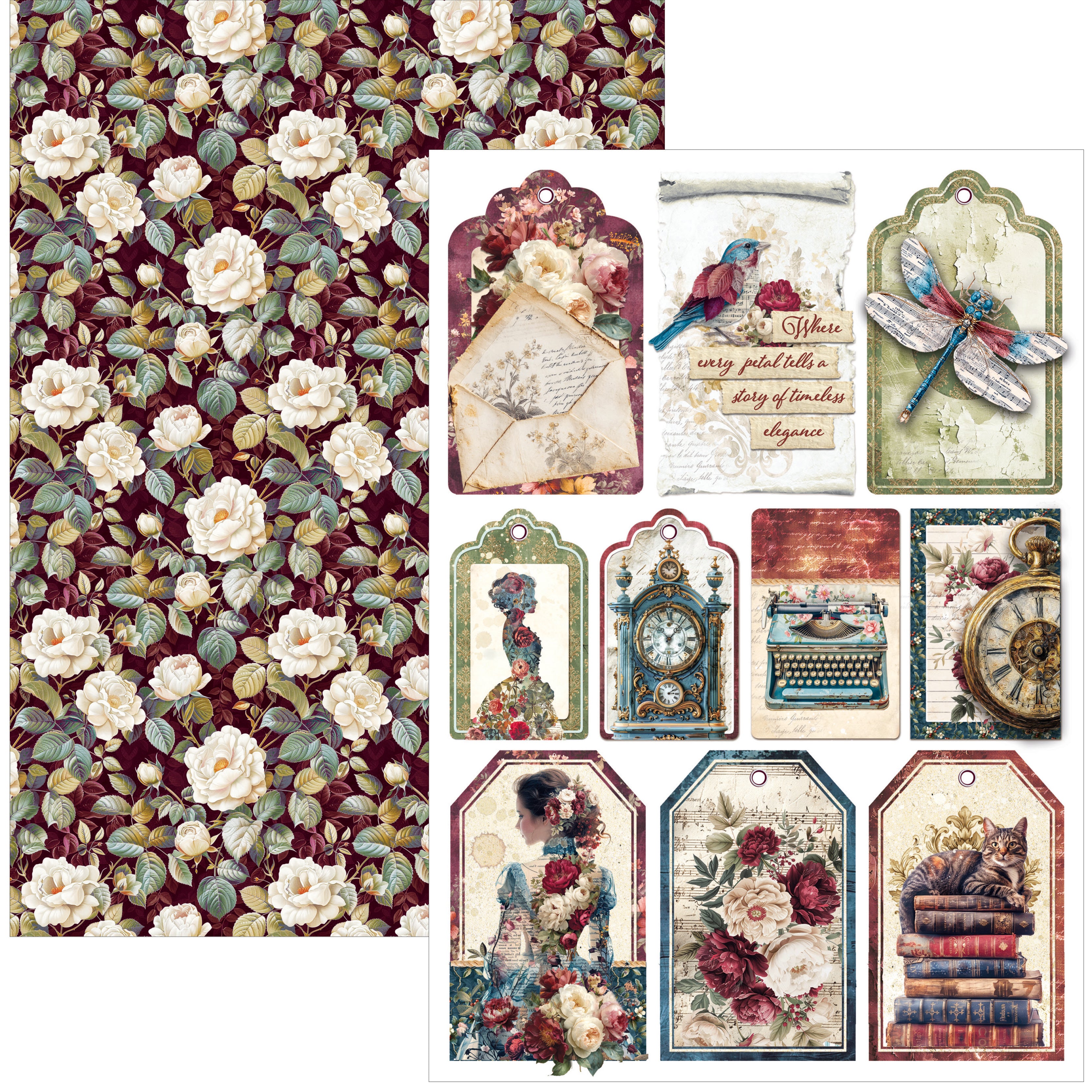 Ciao Bella - Bohemian Burgundy - Paper Pack   (9 ark) A4