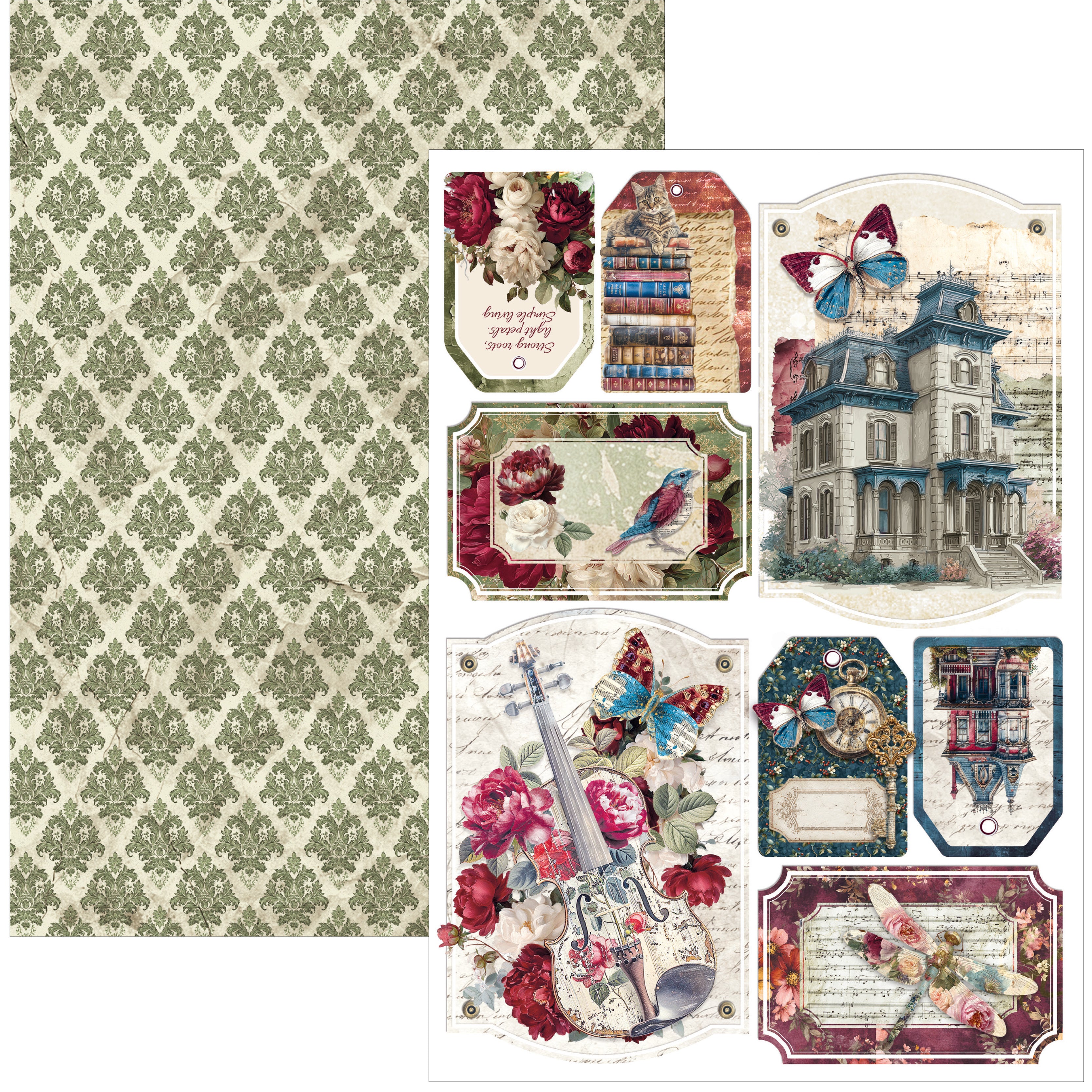 Ciao Bella - Bohemian Burgundy - Paper Pack   (9 ark) A4