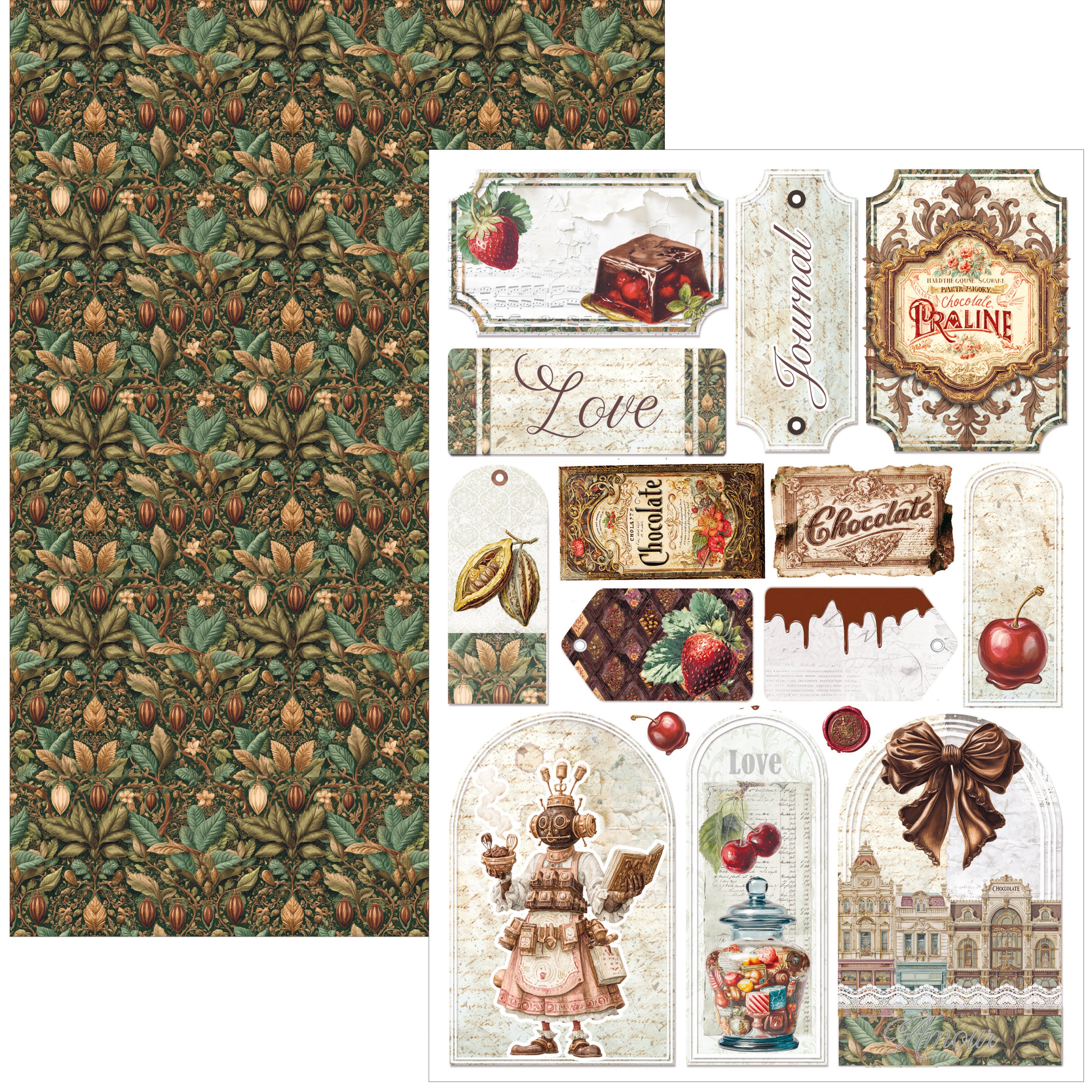 Ciao Bella - The chocolate factory  - Paper Pack   (9 ark) A4