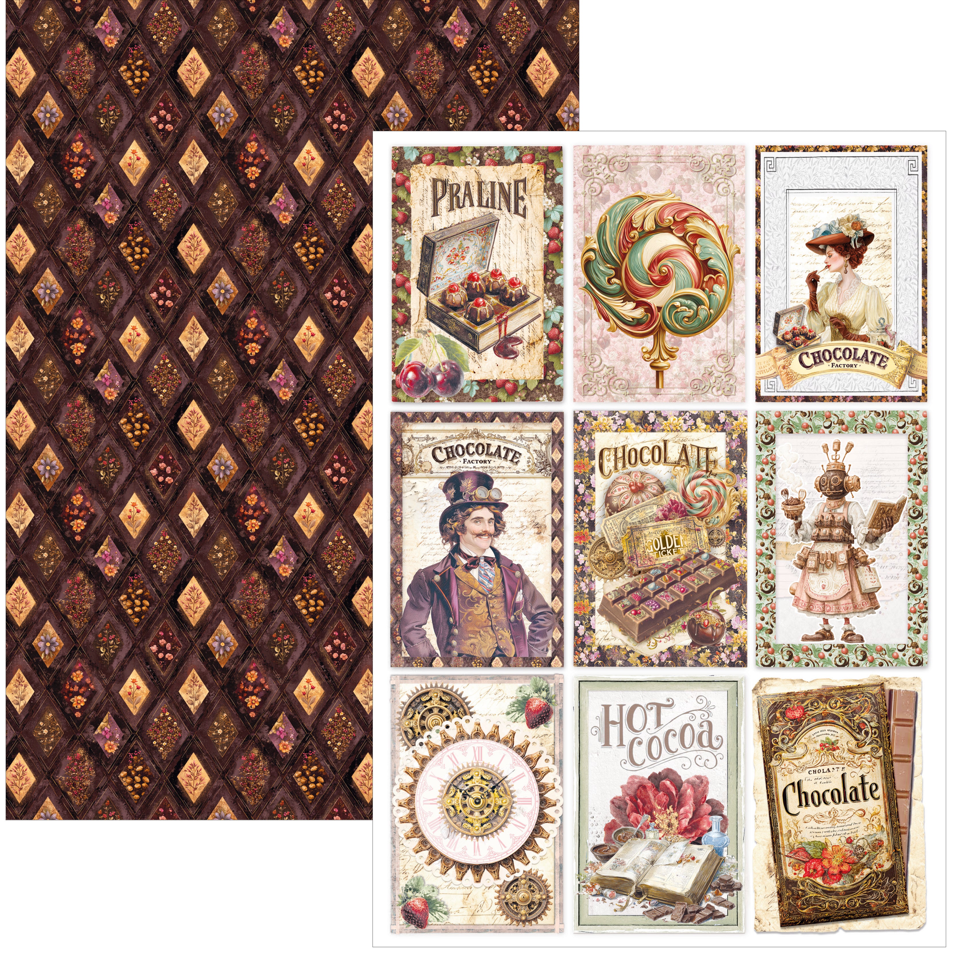 Ciao Bella - The chocolate factory  - Paper Pack   (9 ark) A4