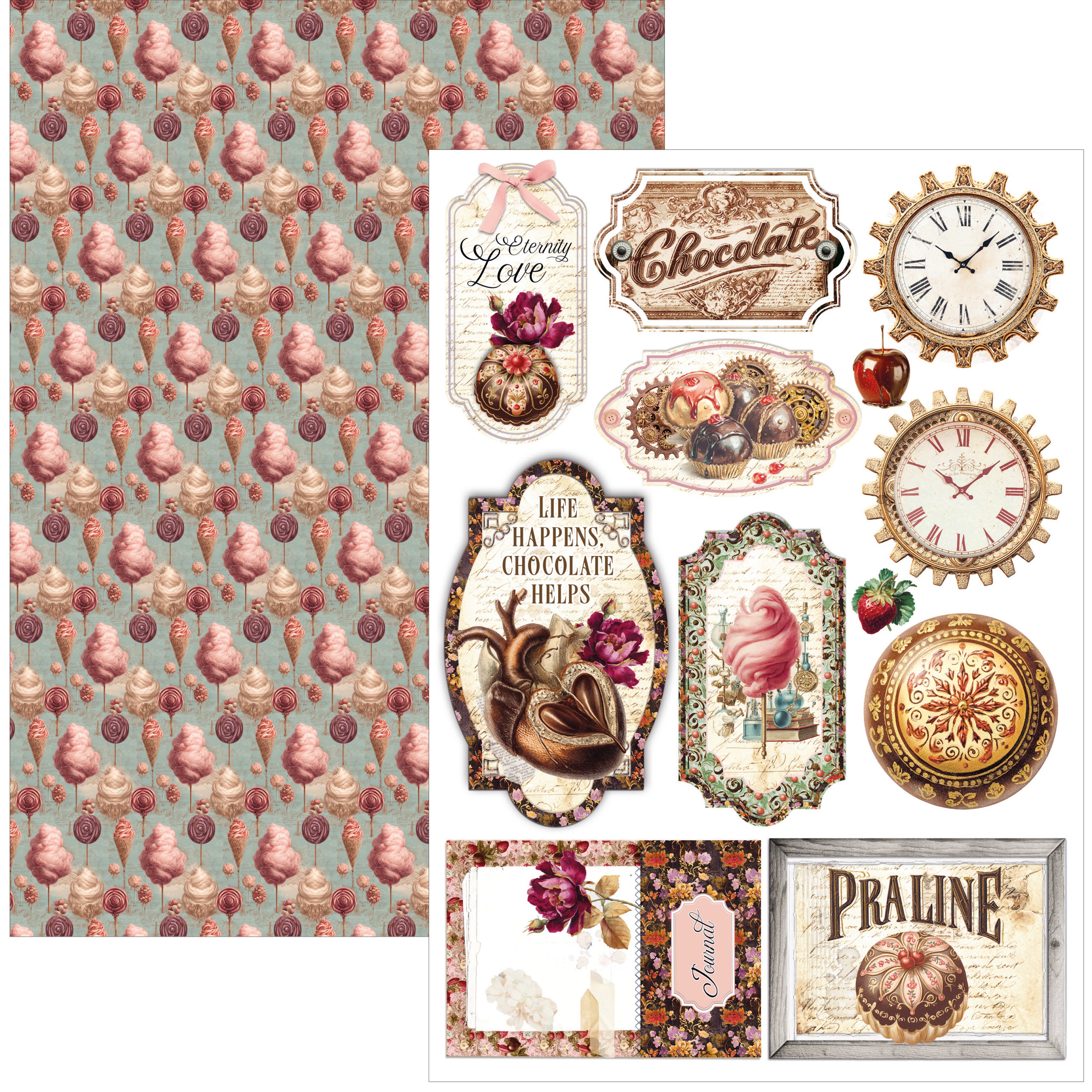 Ciao Bella - The chocolate factory  - Paper Pack   (9 ark) A4