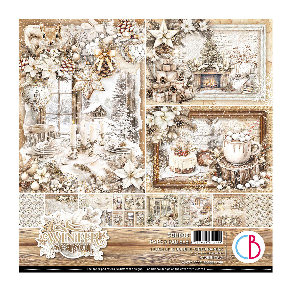 Ciao Bella - Winter Season - Paper Pad  - 8 x 8"