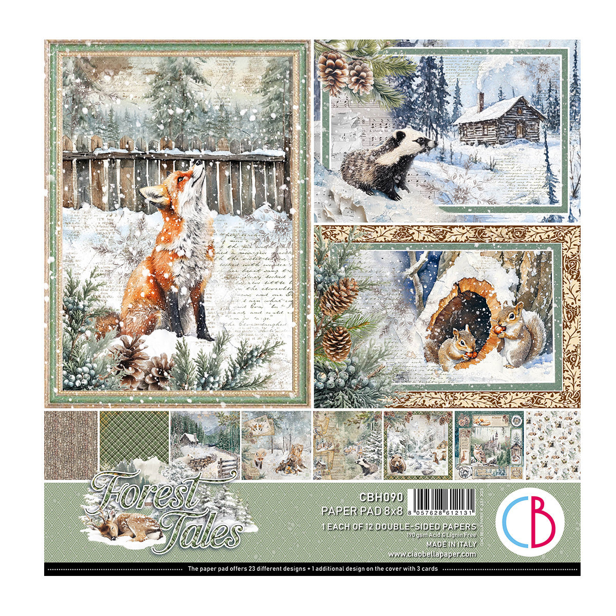 Ciao Bella - Forest Tales - Paper Pad  - 8 x 8"