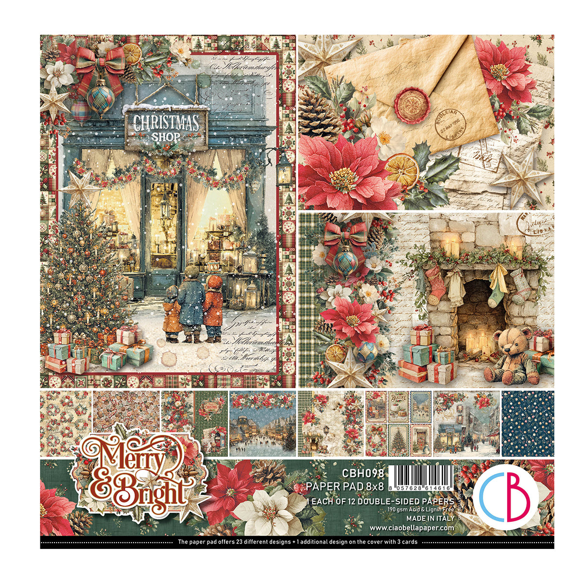 Ciao Bella - Merry & Bright - Paper Pad  - 8 x 8"