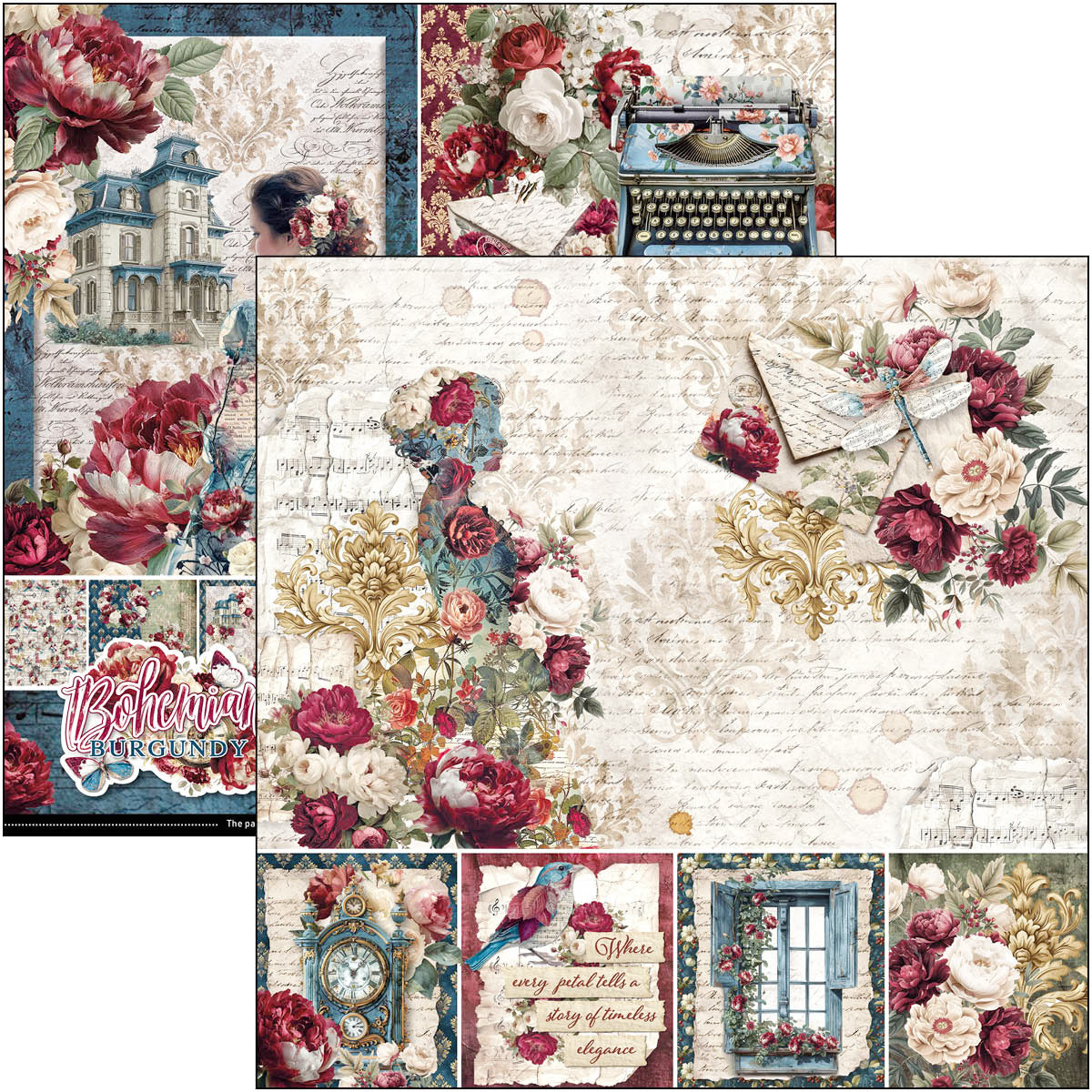 Ciao Bella - Bohemian Burgundy - Paper Pad  - 8 x 8"