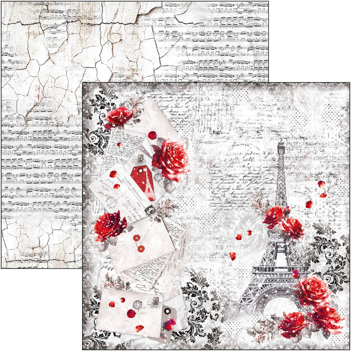 Ciao Bella - Paris Je t'aime - Paper Pack  (12 ark)  12 x 12"