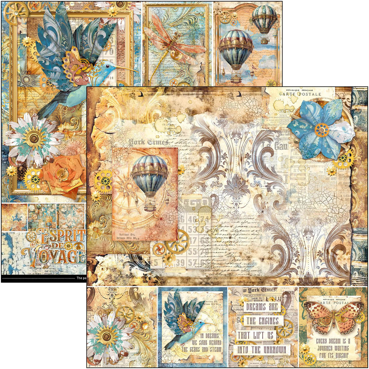 Ciao Bella - Espirit de Voyage - Paper Pack  (12 ark)  12 x 12"