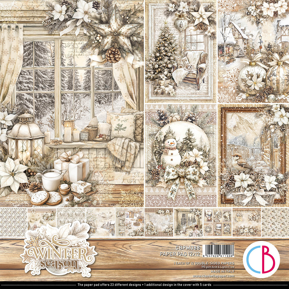 Ciao Bella - Winter Season - Paper Pack  (12 ark)  12 x 12"