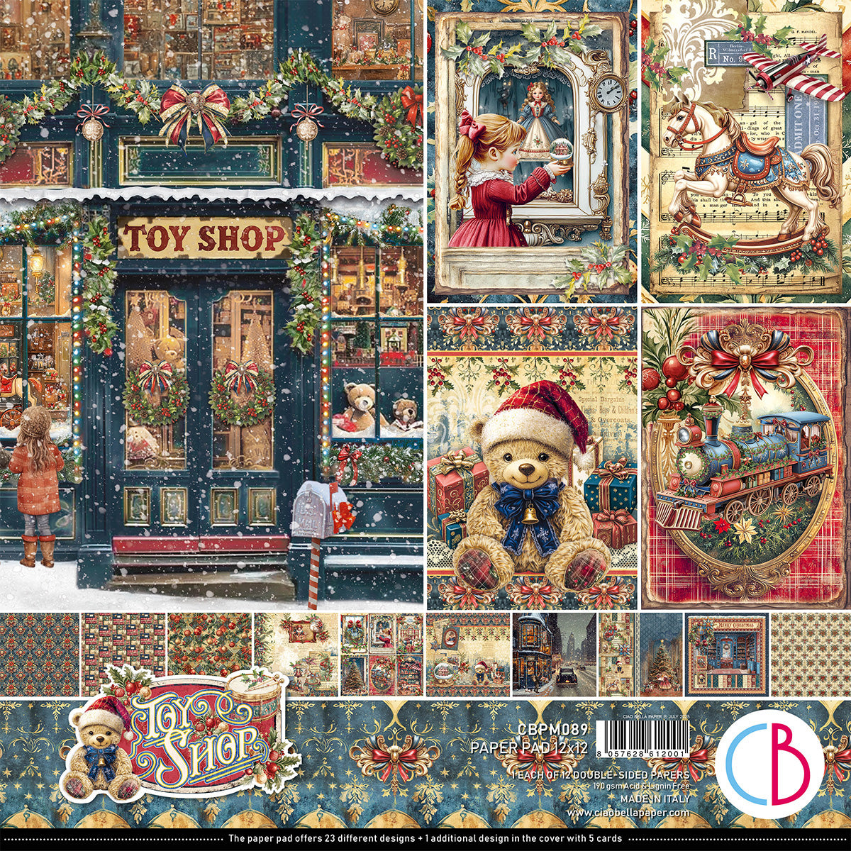 Ciao Bella - Toy Shop - Paper Pack  (12 ark)  12 x 12"