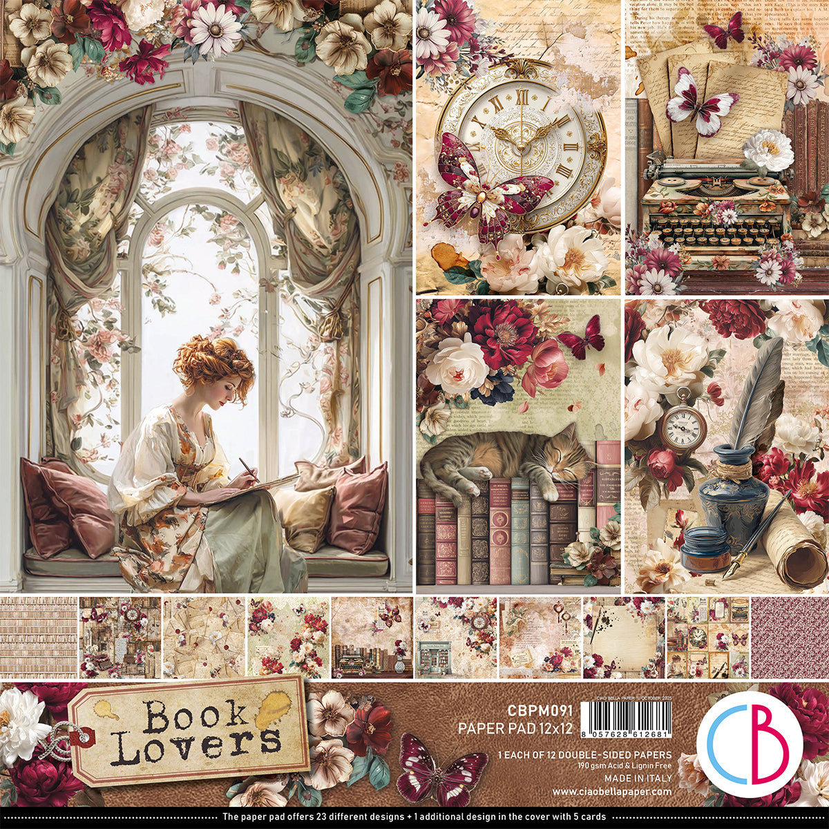Ciao Bella - Book Lovers - Paper Pack  (12 ark)  12 x 12"