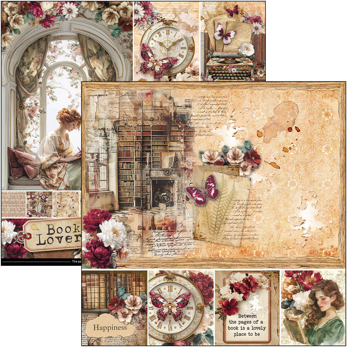 Ciao Bella - Book Lovers - Paper Pack  (12 ark)  12 x 12"