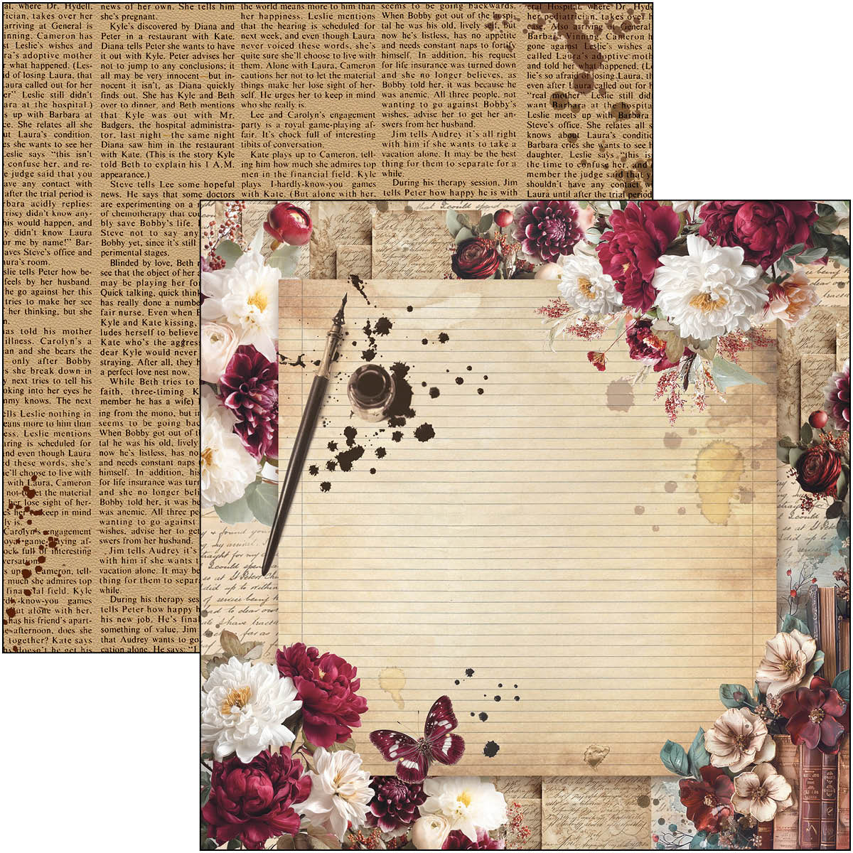 Ciao Bella - Book Lovers - Paper Pack  (12 ark)  12 x 12"