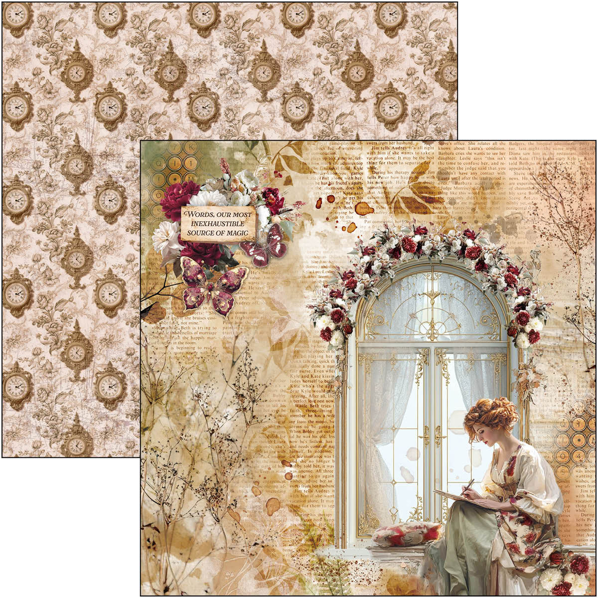 Ciao Bella - Book Lovers - Paper Pack  (12 ark)  12 x 12"