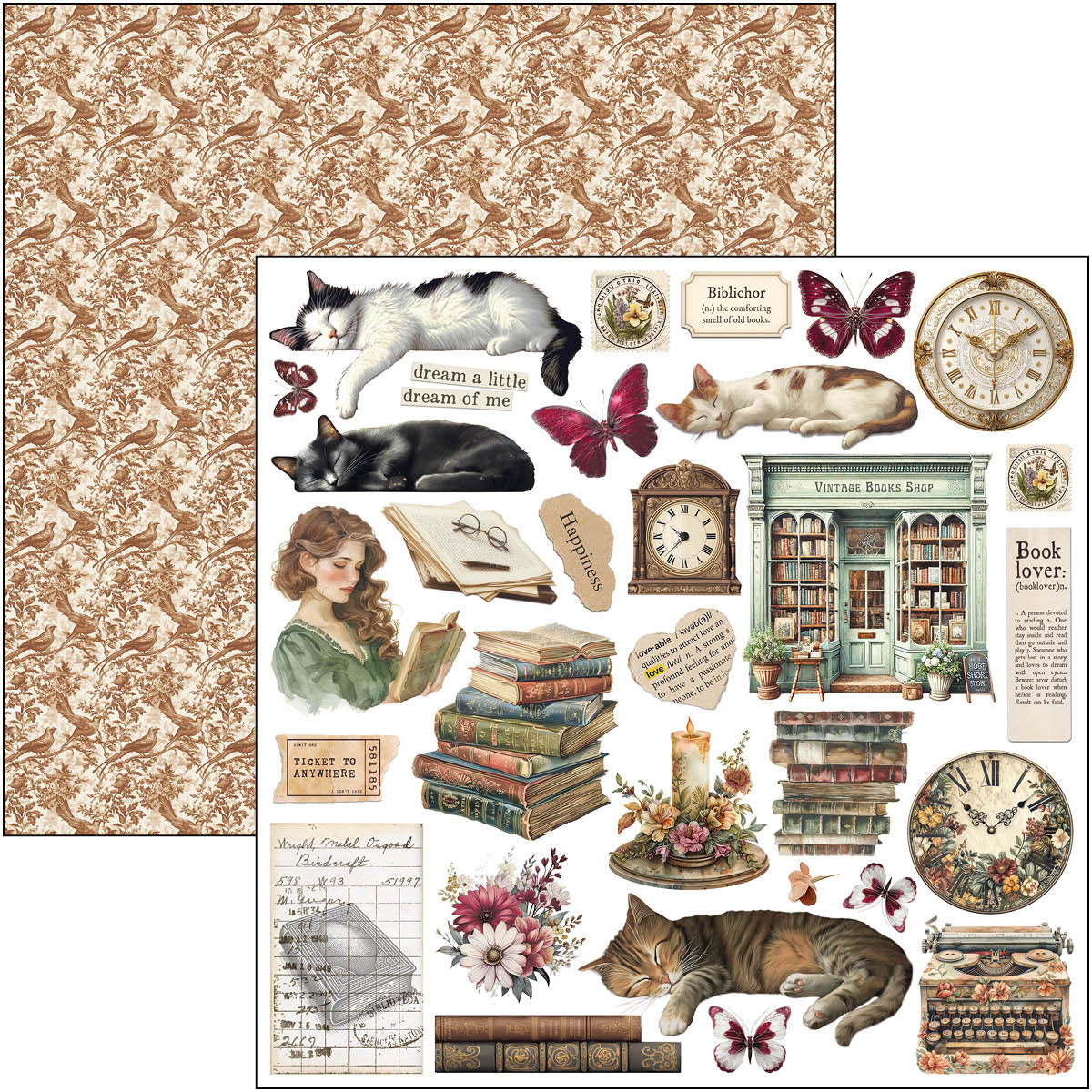 Ciao Bella - Book Lovers - Paper Pack  (12 ark)  12 x 12"