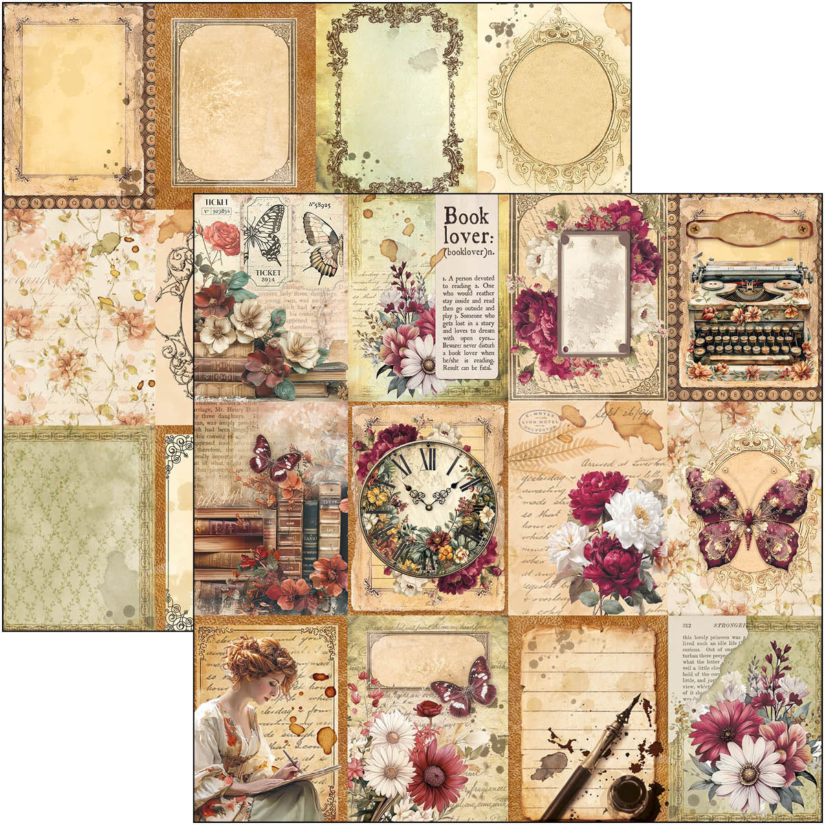 Ciao Bella - Book Lovers - Paper Pack  (12 ark)  12 x 12"