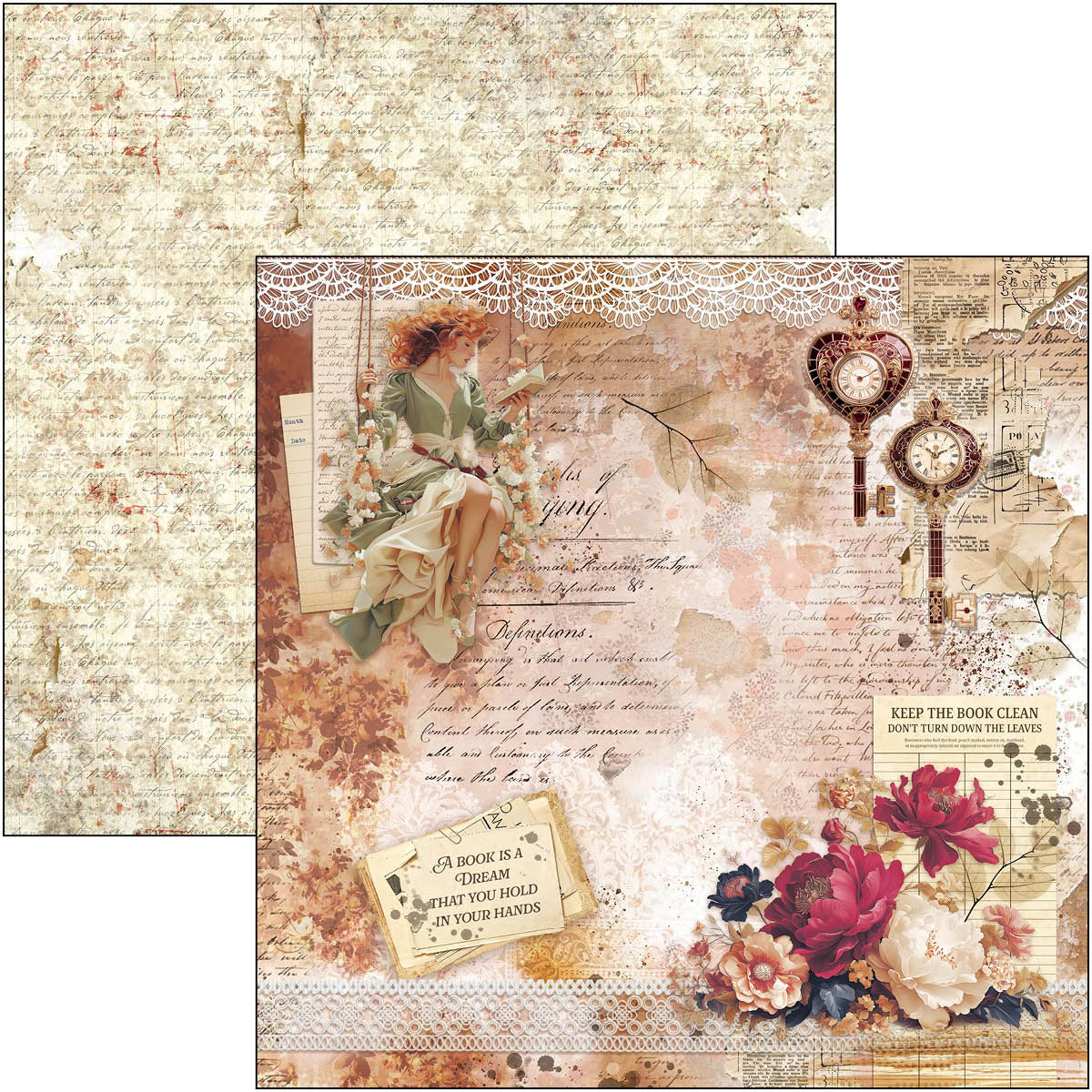 Ciao Bella - Book Lovers - Paper Pack  (12 ark)  12 x 12"