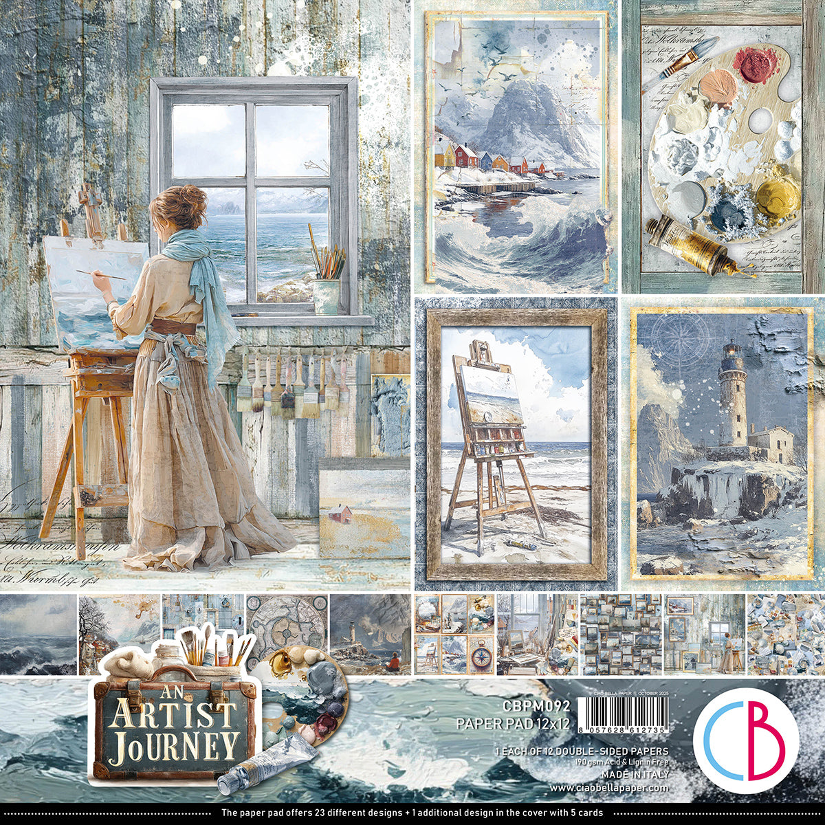 Ciao Bella - An Artist Journey - Paper Pack  (12 ark)  12 x 12"