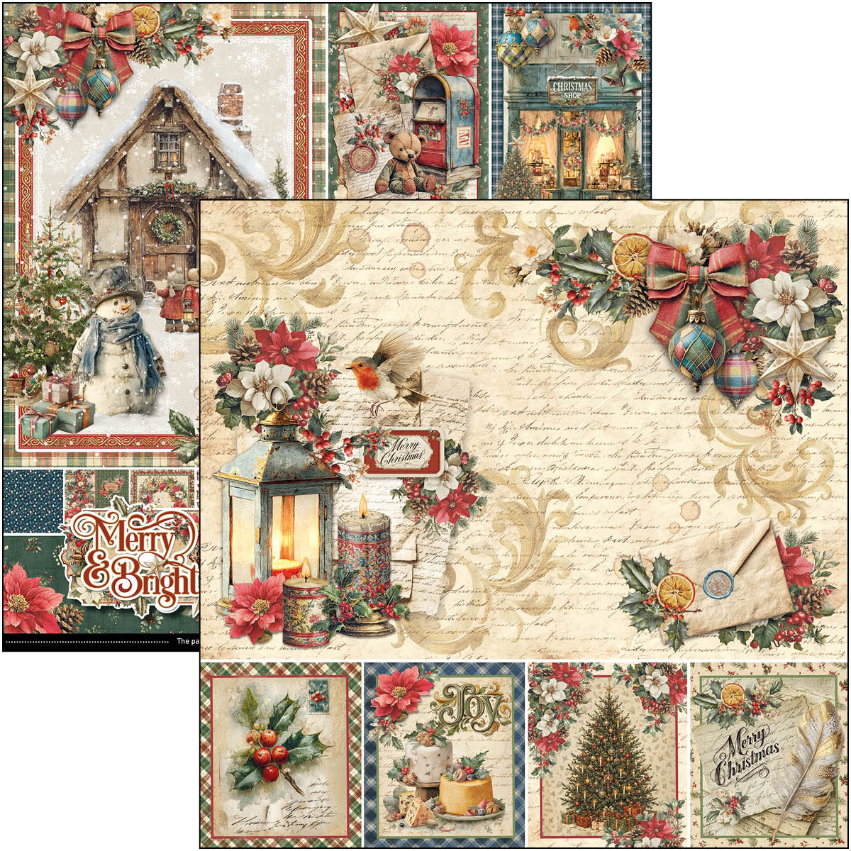 Ciao Bella - Merry & Bright - Paper Pack  (12 ark)  12 x 12"