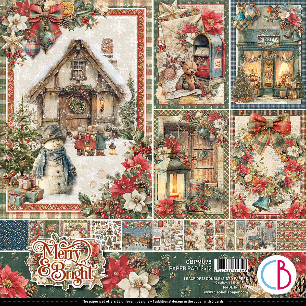 Ciao Bella - Merry & Bright - Paper Pack  (12 ark)  12 x 12"