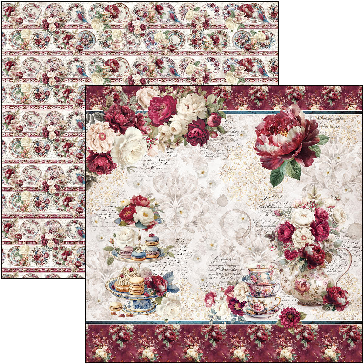 Ciao Bella - Bohemian Burgundy - Paper Pack  (12 ark)  12 x 12"