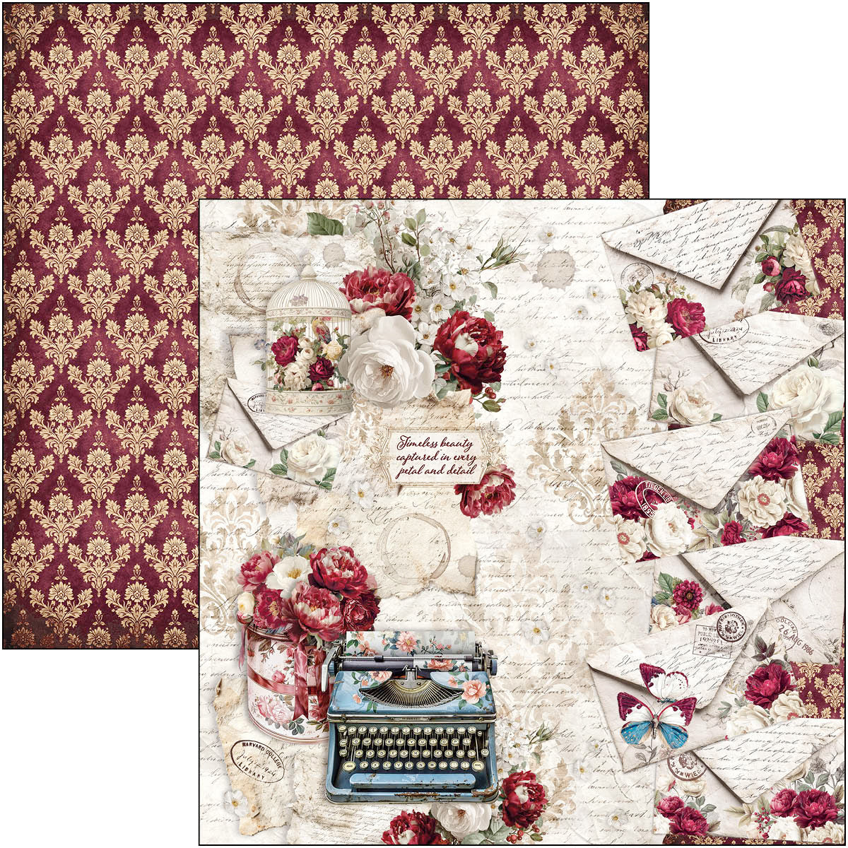 Ciao Bella - Bohemian Burgundy - Paper Pack  (12 ark)  12 x 12"