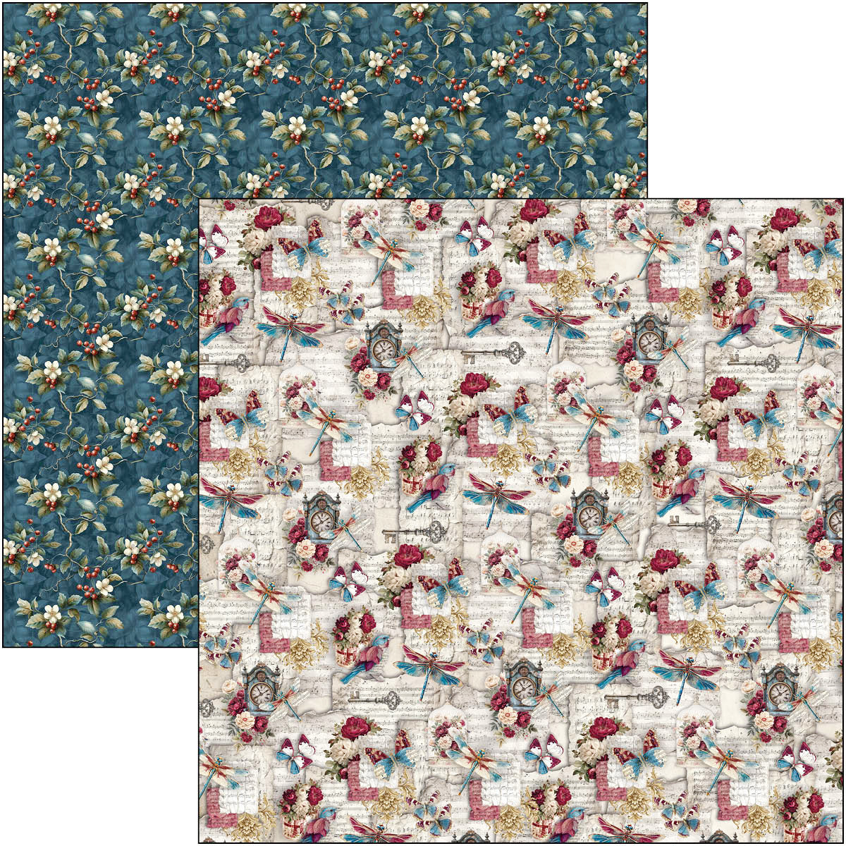 Ciao Bella - Bohemian Burgundy - Paper Pack  (12 ark)  12 x 12"