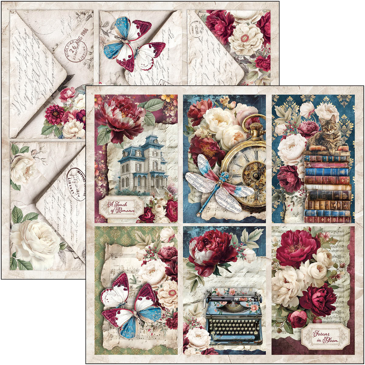 Ciao Bella - Bohemian Burgundy - Paper Pack  (12 ark)  12 x 12"
