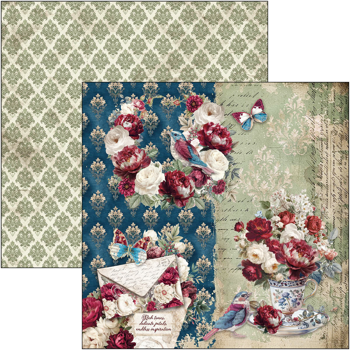 Ciao Bella - Bohemian Burgundy - Paper Pack  (12 ark)  12 x 12"
