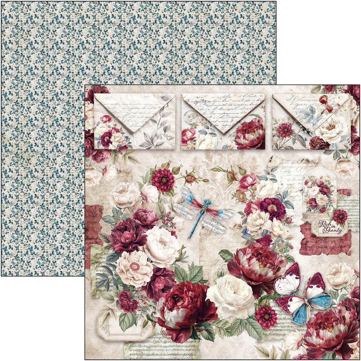 Ciao Bella - Bohemian Burgundy - Paper Pack  (12 ark)  12 x 12"
