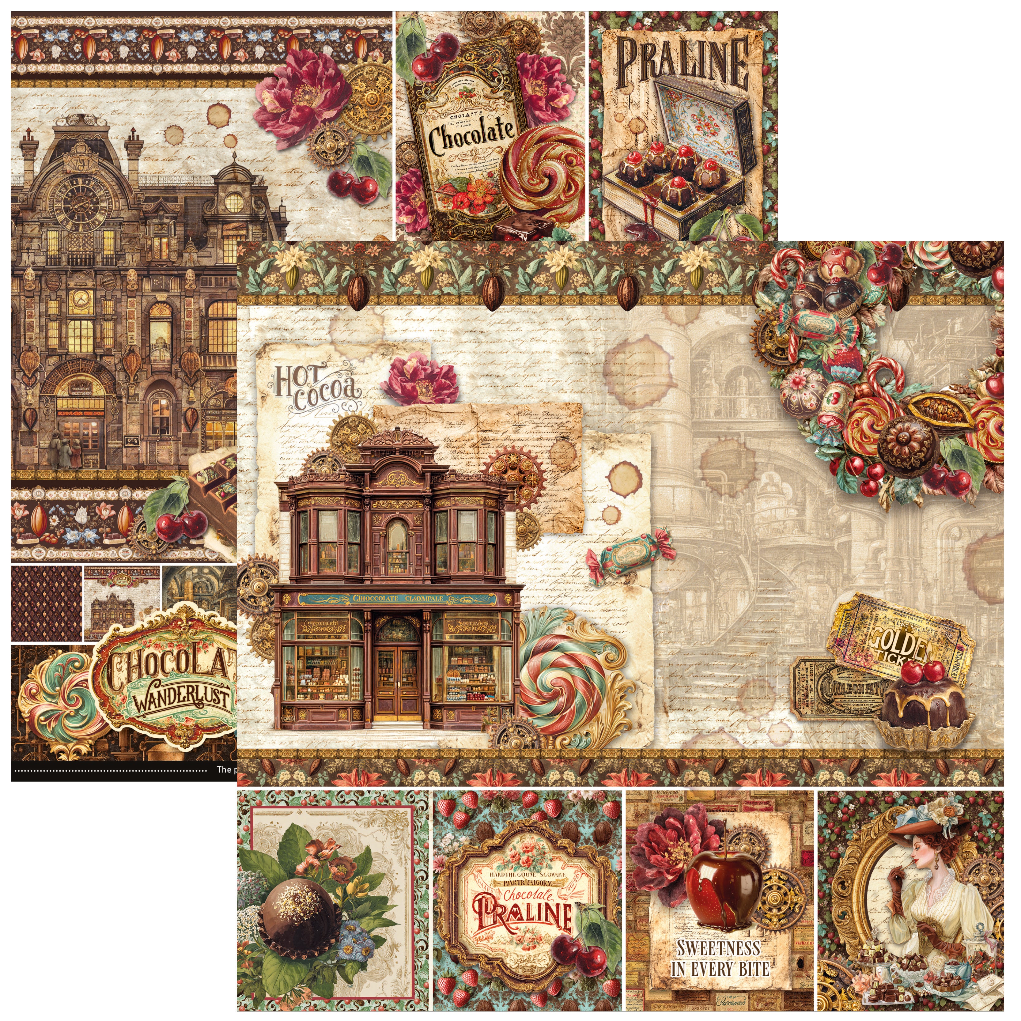 Ciao Bella - The chocolate factory  - Paper Pack  (12 ark)  12 x 12"
