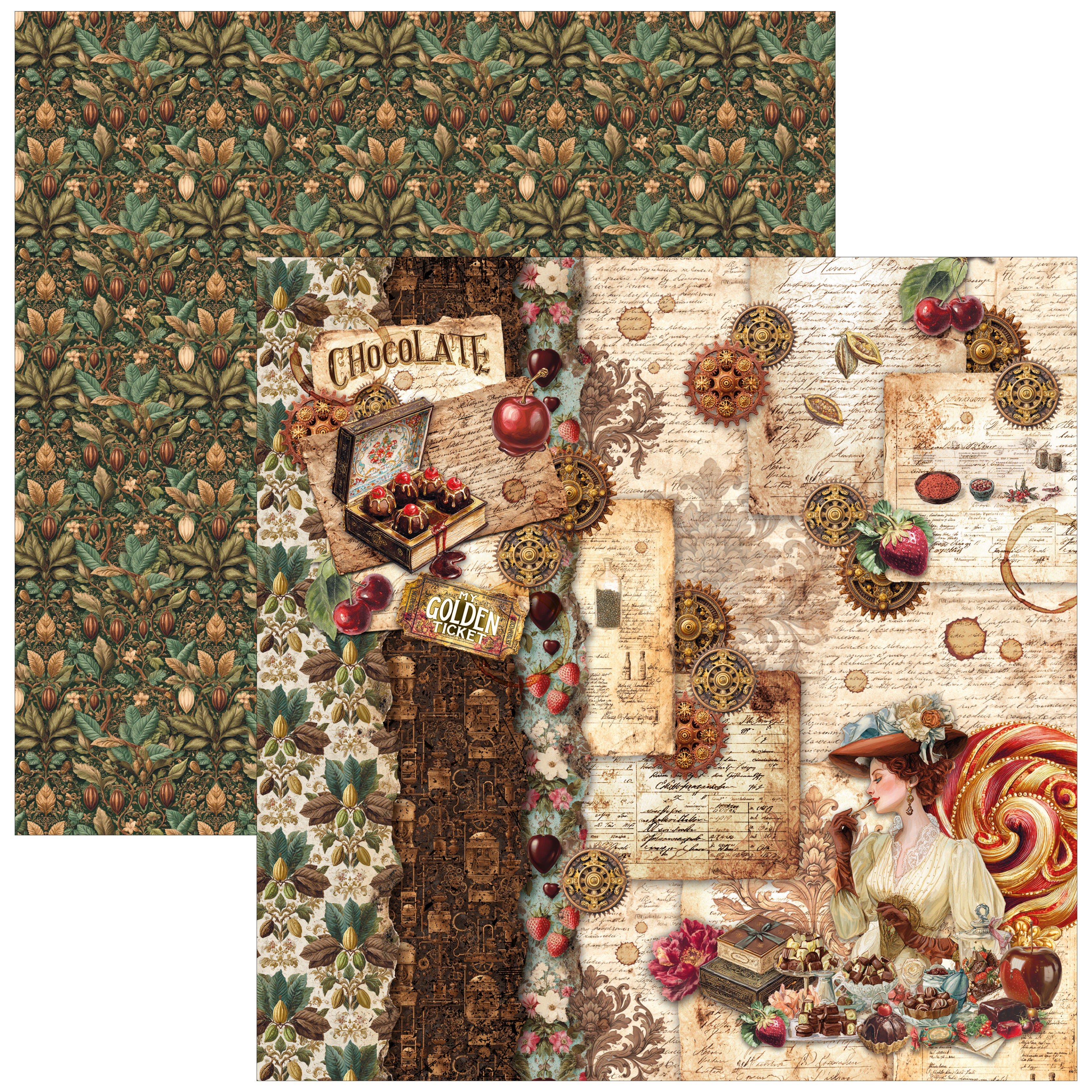 Ciao Bella - The chocolate factory  - Paper Pack  (12 ark)  12 x 12"