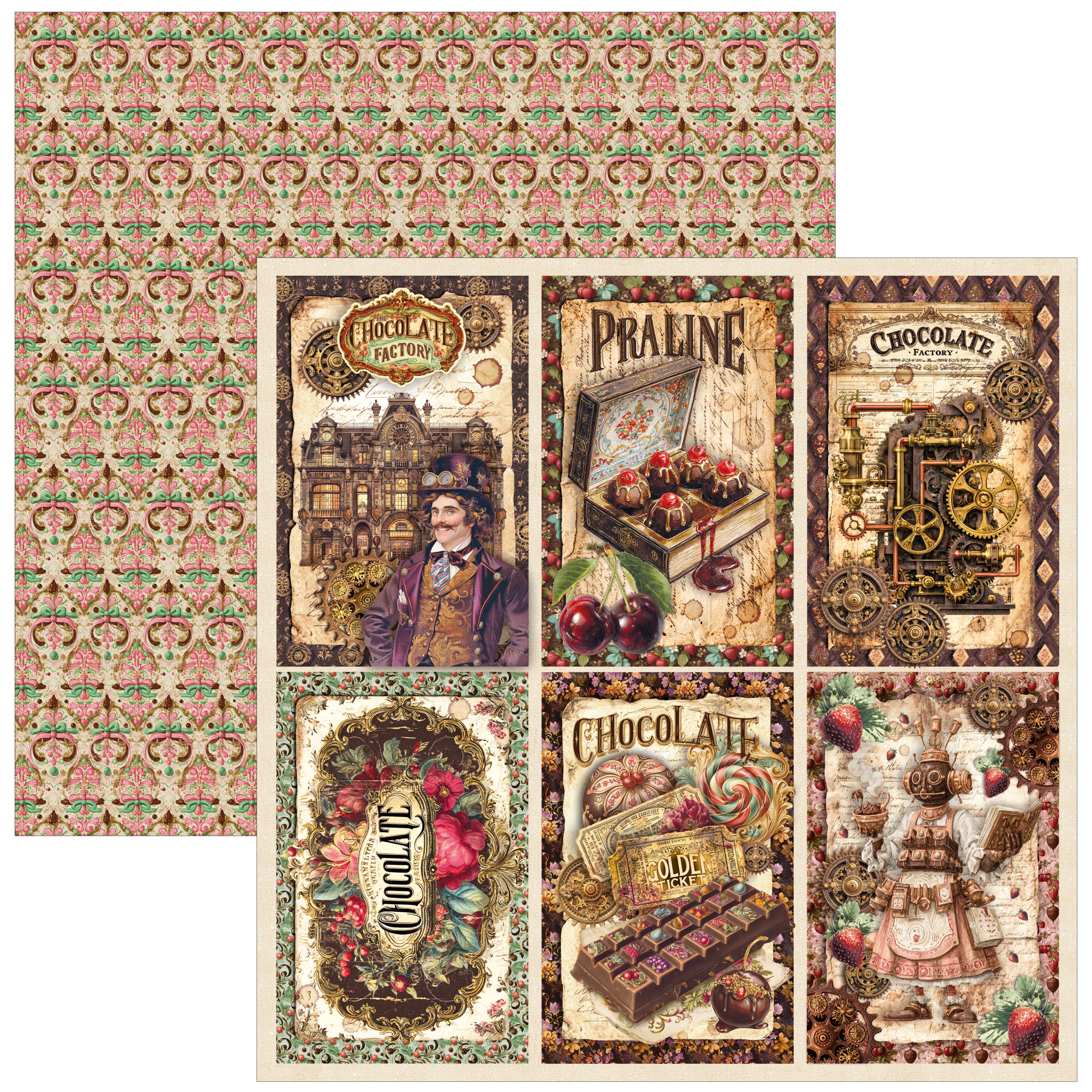 Ciao Bella - The chocolate factory  - Paper Pack  (12 ark)  12 x 12"