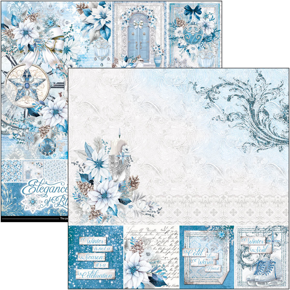 Ciao Bella - Elegance of Blue - Paper Pack  (12 ark)  12 x 12"