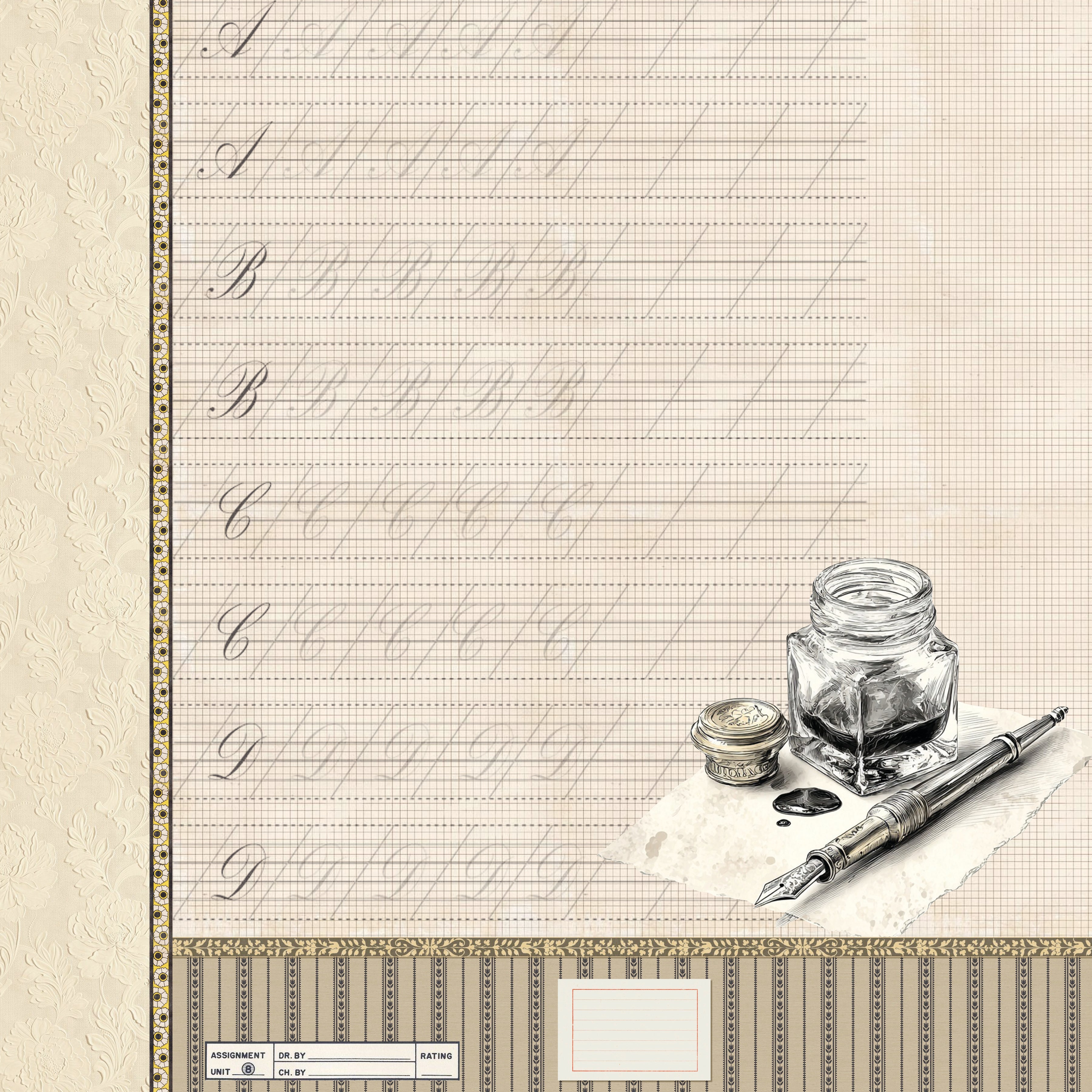 Ciao Bella - Typographic - Paper Pack  (12 ark)  12 x 12"