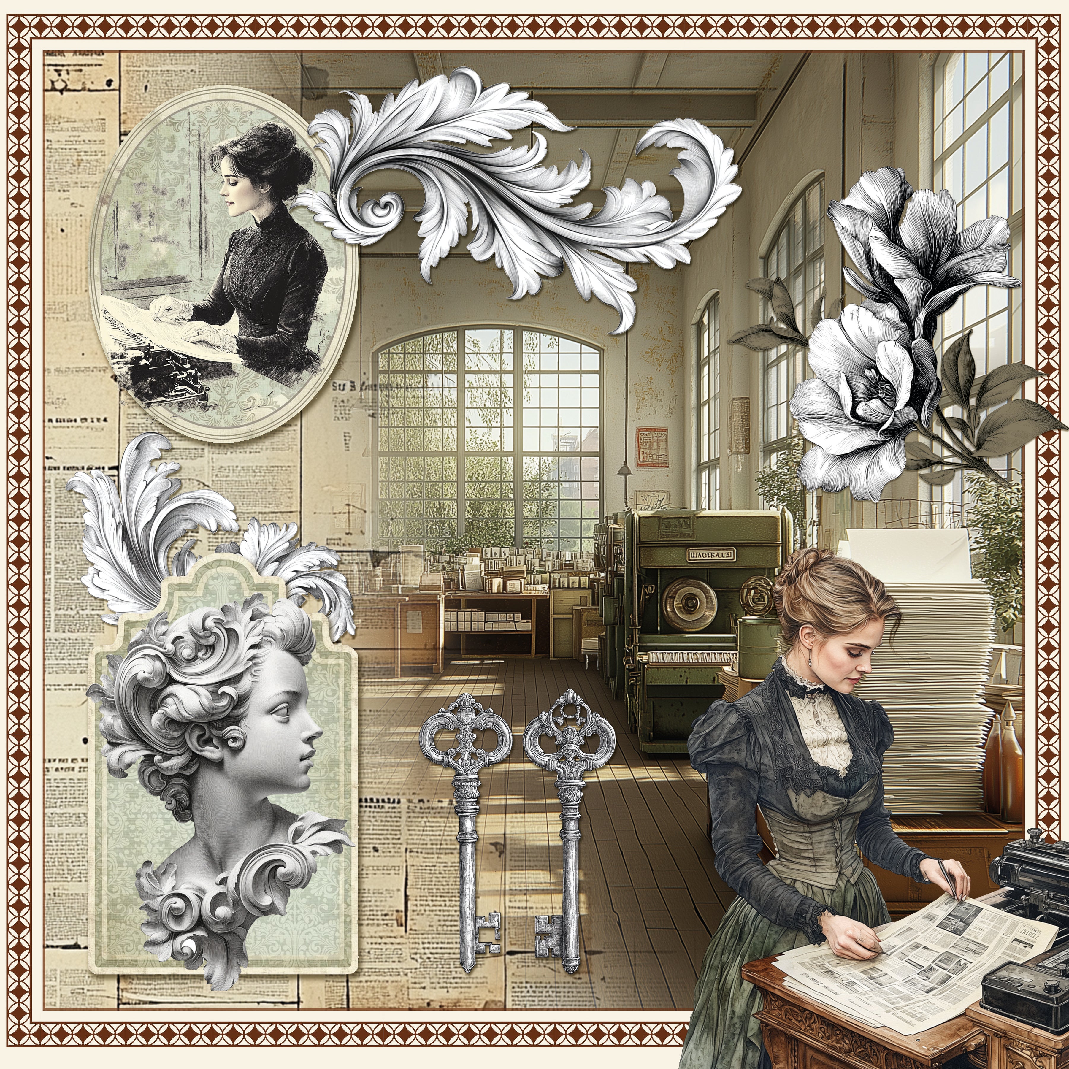 Ciao Bella - Typographic - Paper Pack  (12 ark)  12 x 12"