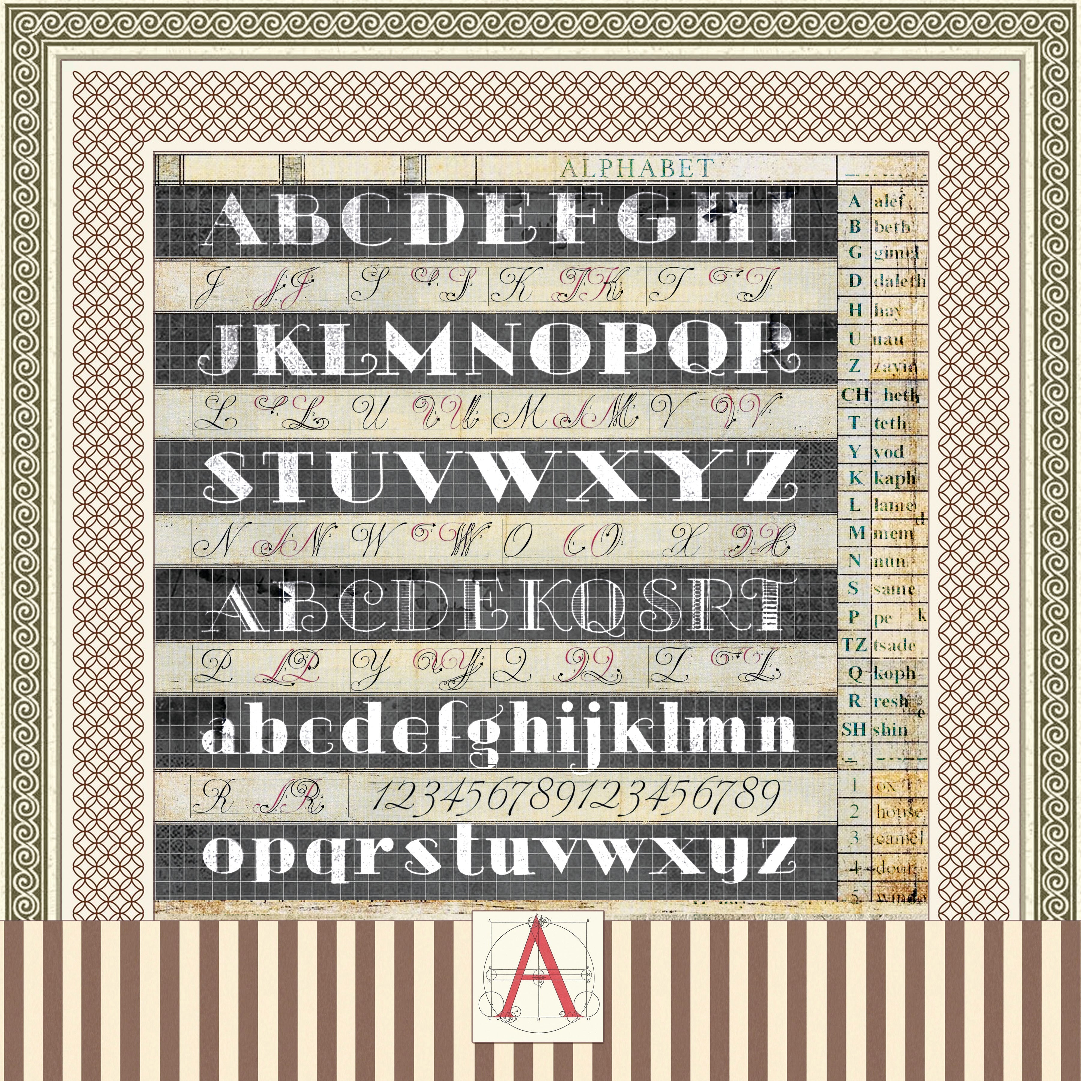 Ciao Bella - Typographic - Paper Pack  (12 ark)  12 x 12"