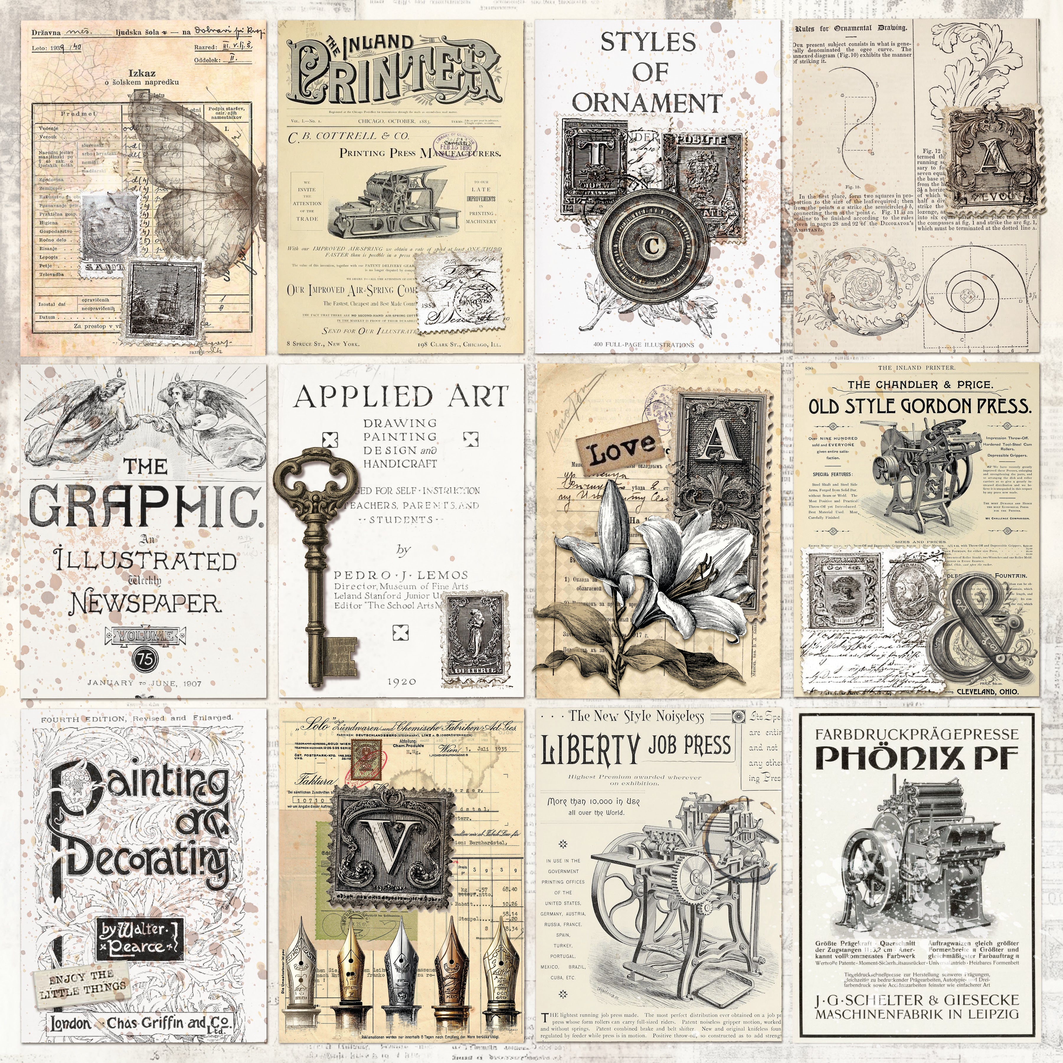 Ciao Bella - Typographic - Paper Pack  (12 ark)  12 x 12"