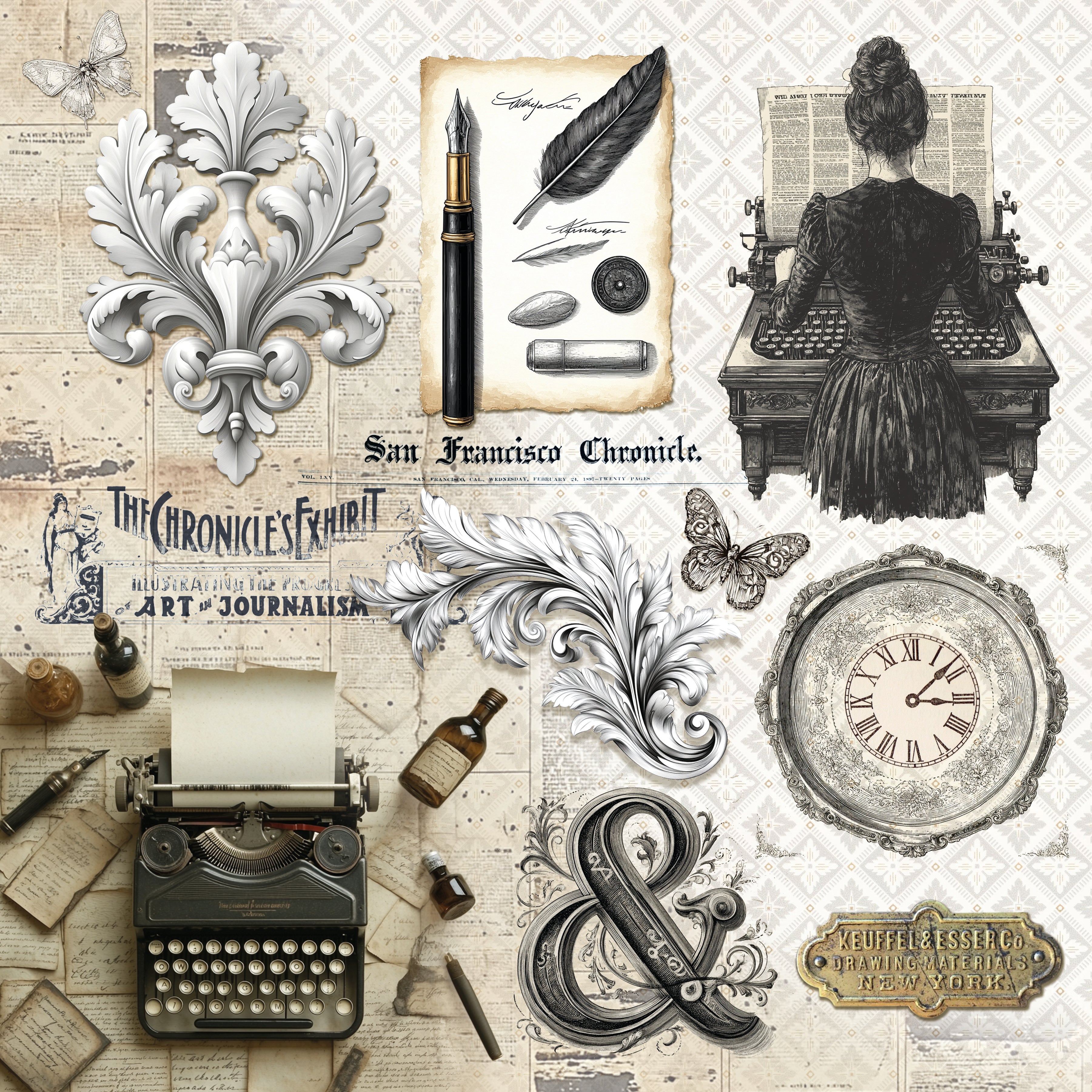 Ciao Bella - Typographic - Paper Pack  (12 ark)  12 x 12"