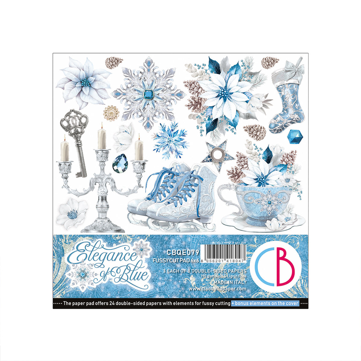 Ciao Bella - Elegance of Blue -  Fussy Cut Paper Pad  - 6 x 6"