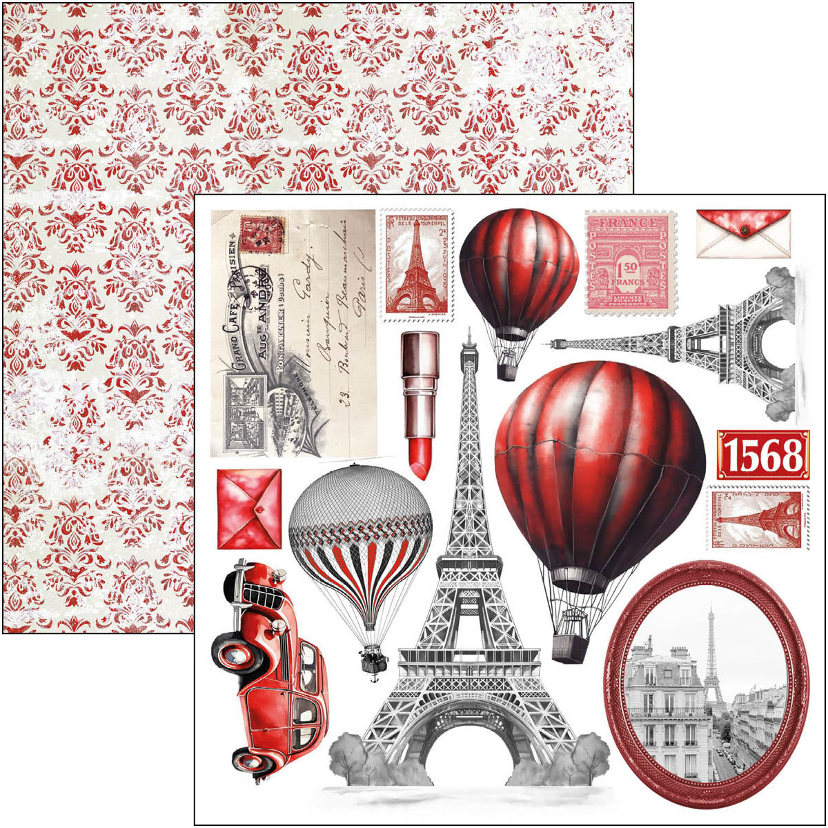 Ciao Bella - Paris Je t'aime -  Fussy Cut Paper Pad  - 6 x 6"