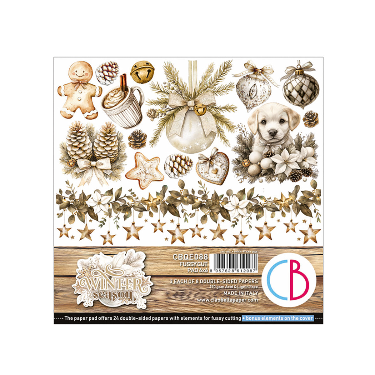 Ciao Bella - Winter Season -  Fussy Cut Paper Pad  - 6 x 6"