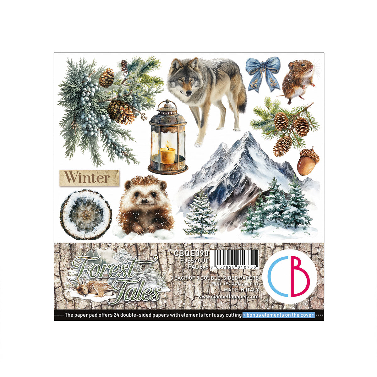 Ciao Bella - Forest Tales -  Fussy Cut Paper Pad  - 6 x 6"