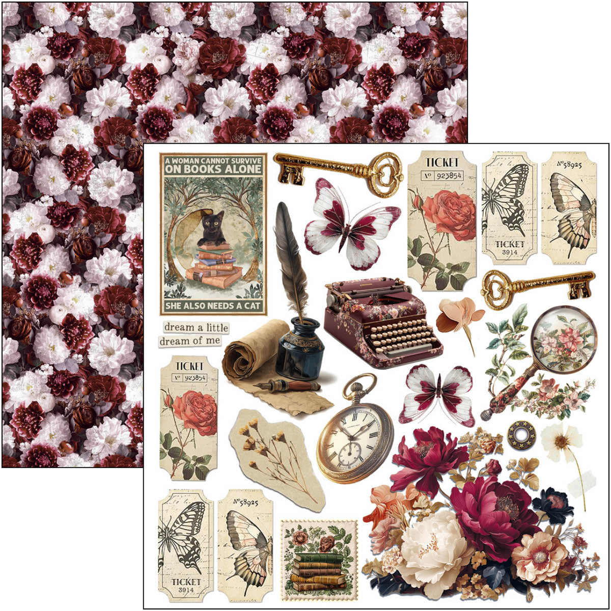 Ciao Bella - Book Lovers -  Fussy Cut Paper Pad  - 6 x 6"