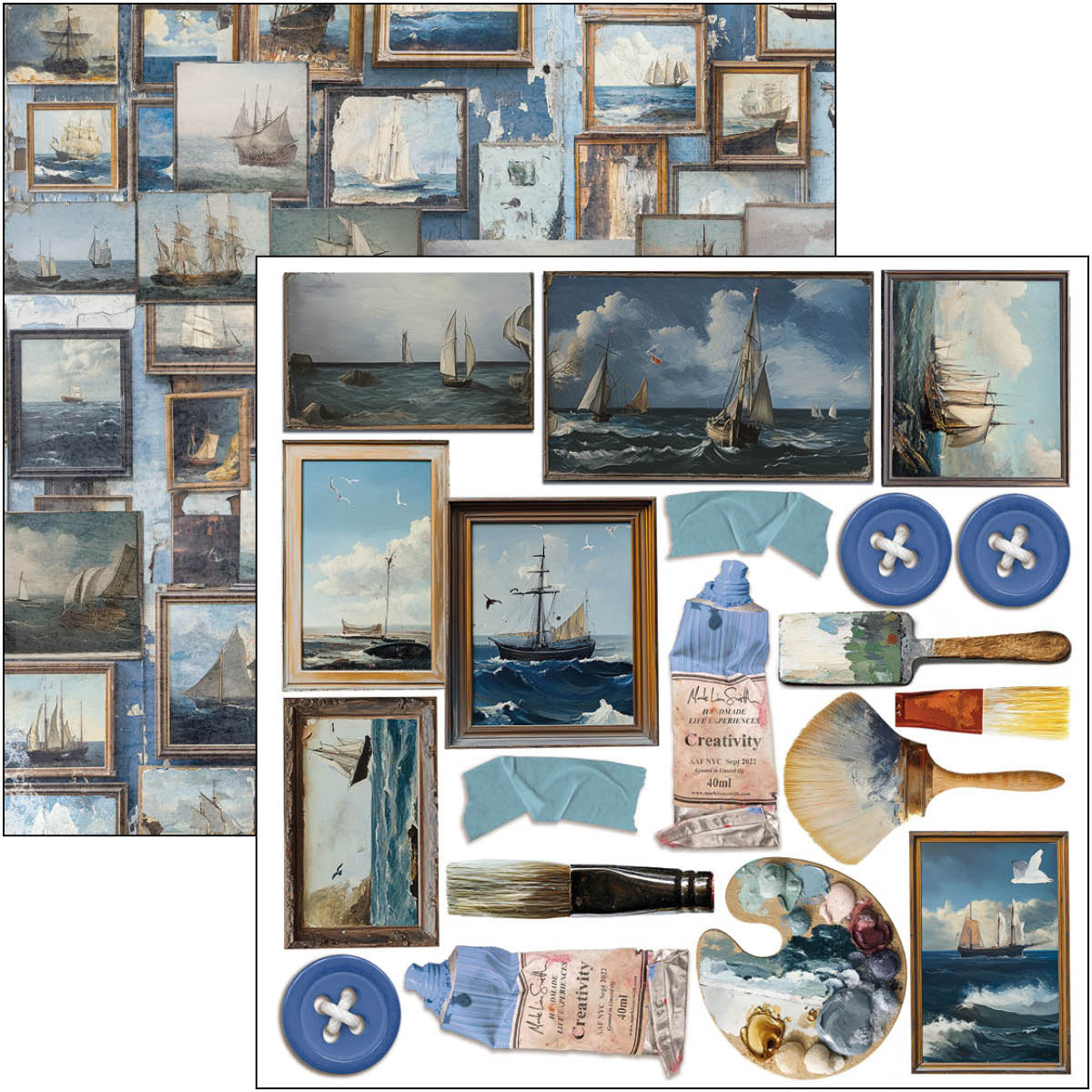 Ciao Bella - An Artist journey -  Fussy Cut Paper Pad  - 6 x 6"