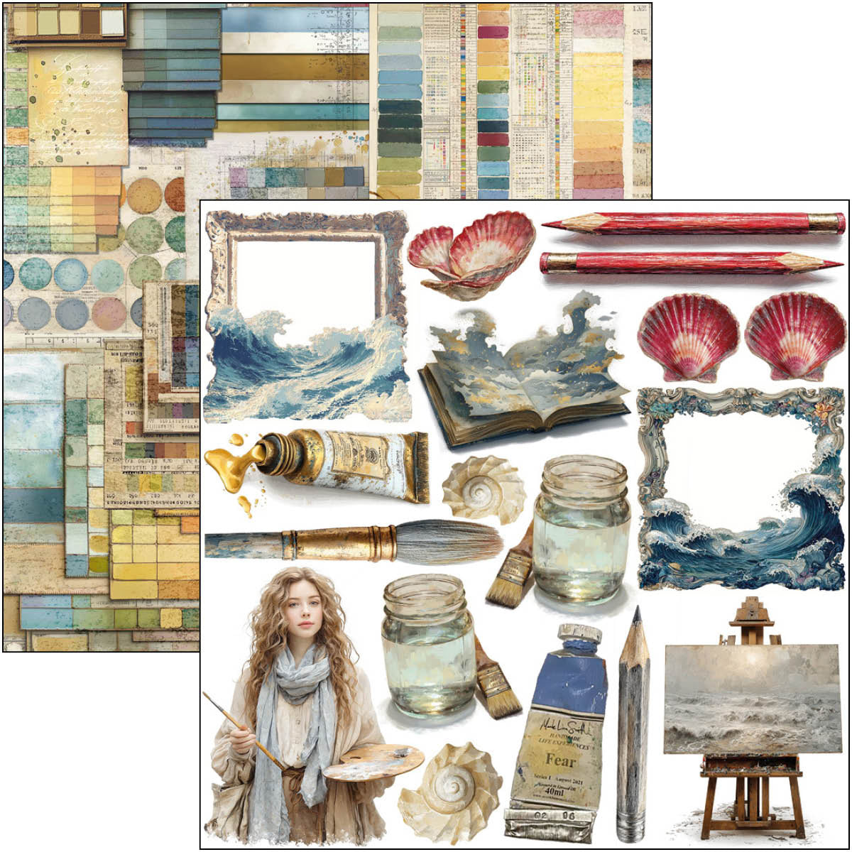 Ciao Bella - An Artist journey -  Fussy Cut Paper Pad  - 6 x 6"