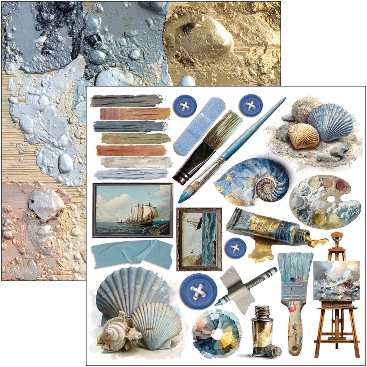 Ciao Bella - An Artist journey -  Fussy Cut Paper Pad  - 6 x 6"