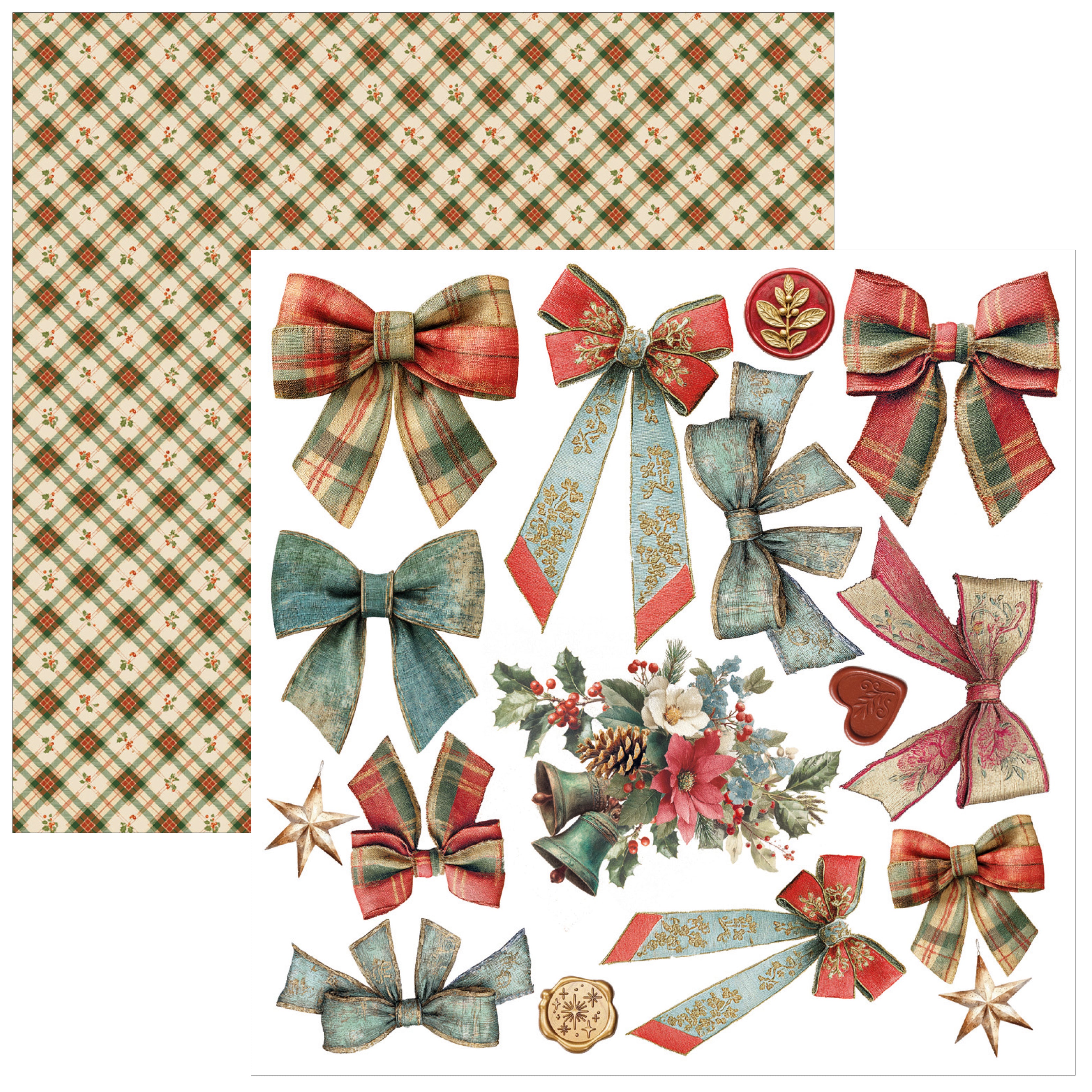 Ciao Bella - Merry & Bright -  Fussy Cut Paper Pad  - 6 x 6"